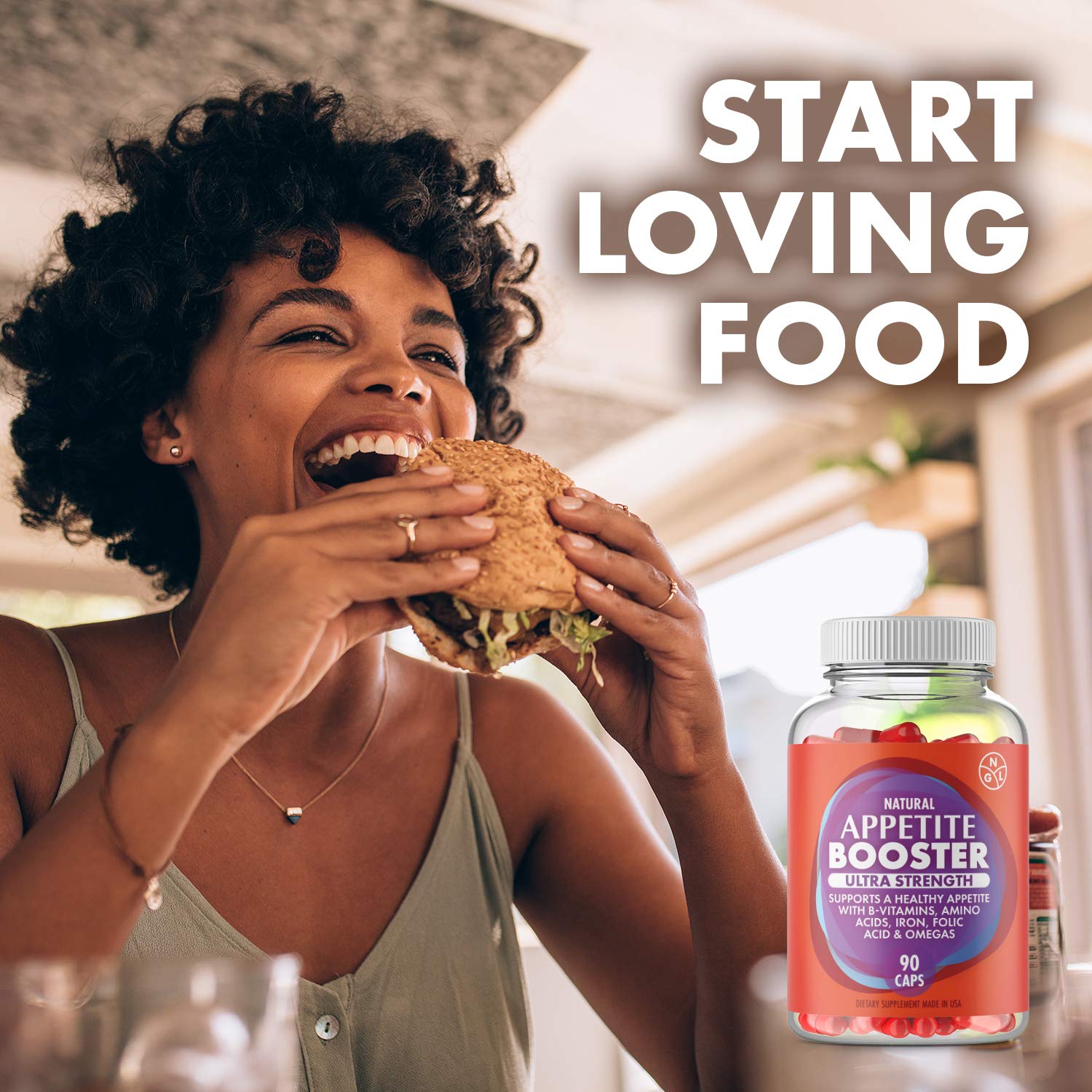 NGL Appetite Booster Pills Extra Strength for Adults Fortified with Lysine, Folic Acid, Iron NGLAu supplements
