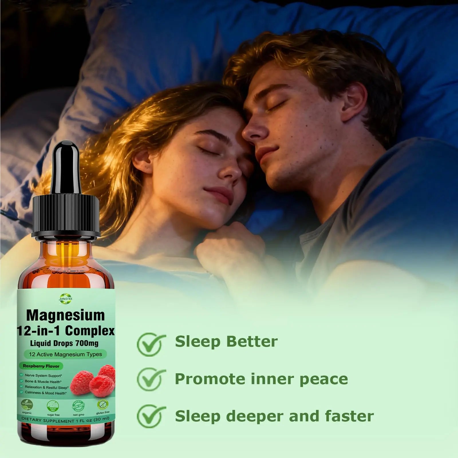 Magnesium 12 in 1 Complex Liquid Drops 700mg, High Absorption Magnesium Glycinate Citrate Malate Taurate & 8 Forms, Magnesium Complex Blend Supplement for Sleep Muscle Nerve Energy Heart Health JUIWEFKKnz supplements
