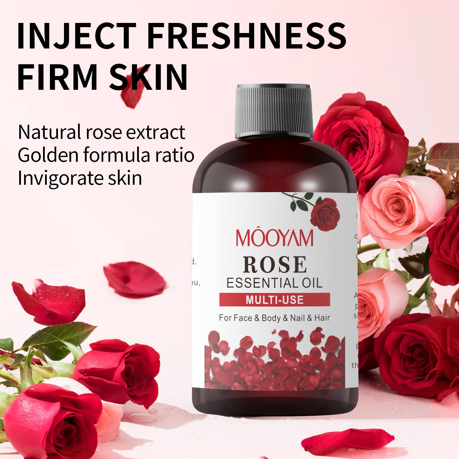 Rose Essential Oil Pure Rose Oil for Face 4OZ/118ML Organic Essential Oils for Diffuser Home Bedroom YAFUSIPEAu supplements