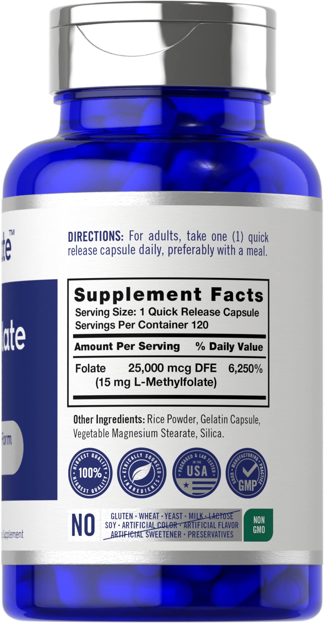 Carlyle L Methylfolate 15mg | 120 Capsules | Value Size | Max Potency | Optimized CarlyleUS supplements