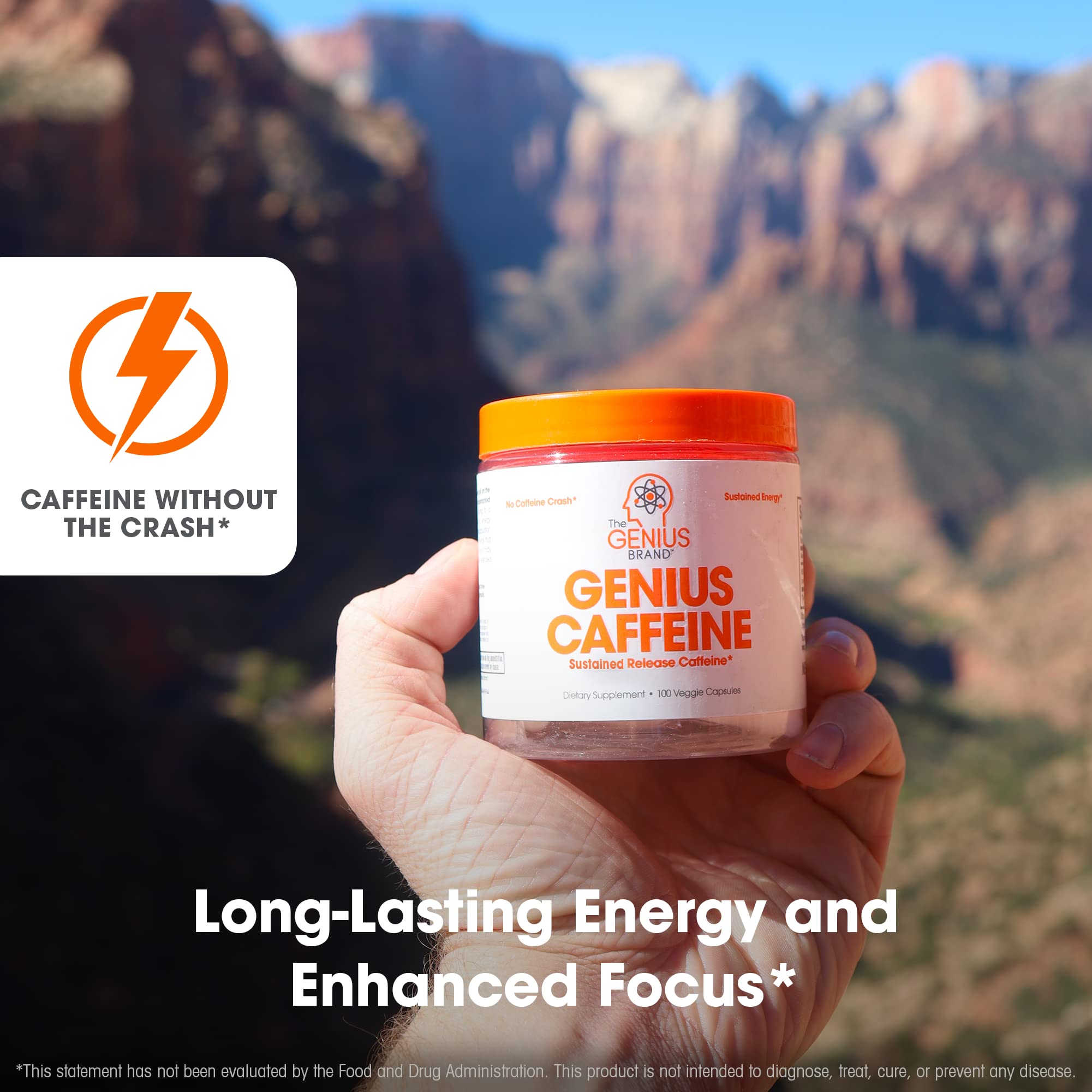 Genius Caffeine Pills 100mg, Extended-Release Microencapsulated Caffeine Pills The Genius BrandUS supplements