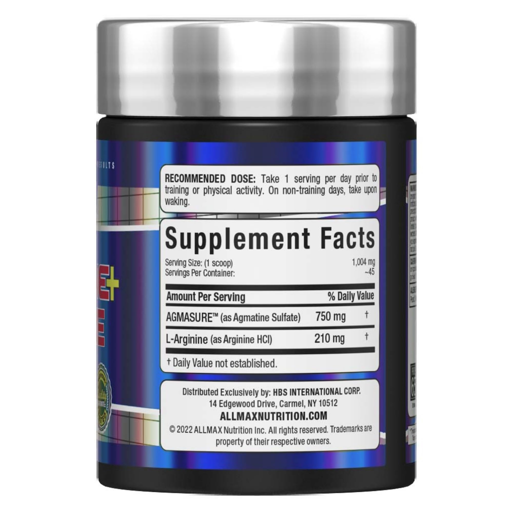 ALLMAX AGMATINE ARGININE - 45 g - Modulates Nitric Oxide Levels - Improves Body ALLMAX NutritionAu supplements