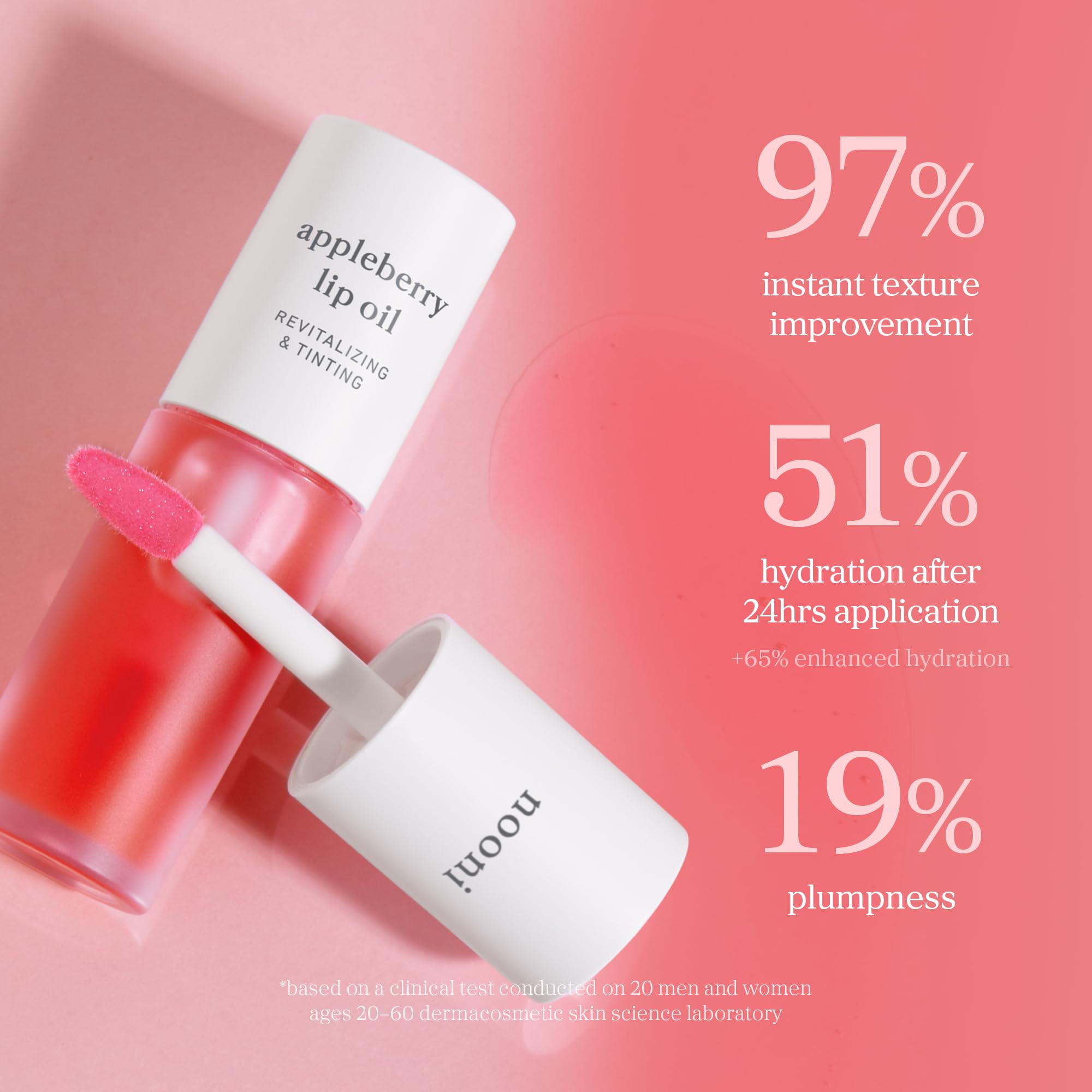 NOONI Korean Lip Oil - Appleberry | Long-Lasting, Moisturizing, Plumping, Revitalizing for Dry Lips, Waterproof, No Peel Off, Hydrating, Nourishing Crystal Clear, Stocking Stuffers, 0.12 FL Oz NOONIAu supplements