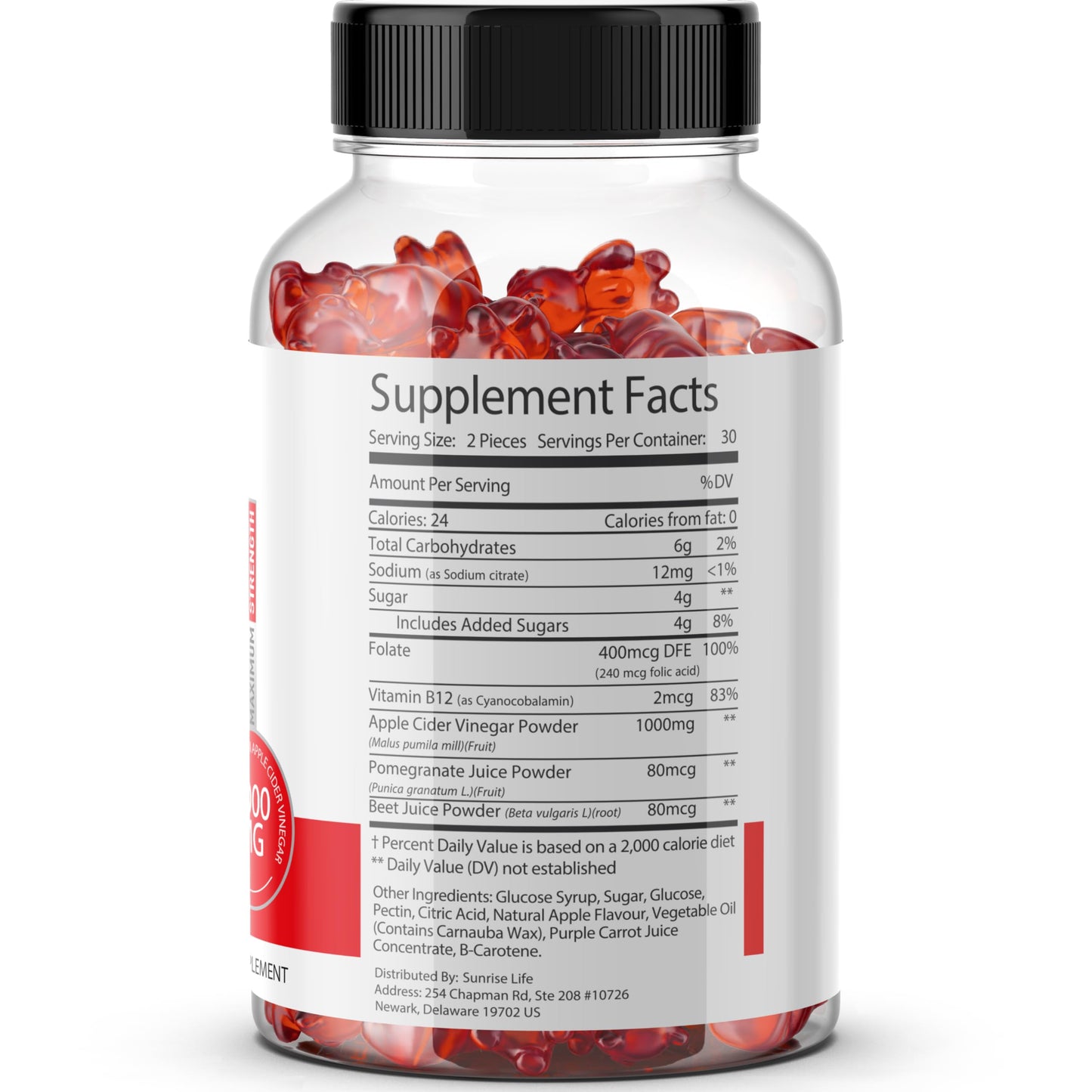Sunrise Life Keto Bites ACV Gummies | 1000mg | Apple Cider Vinegar Gummies Sunrise LifeUS supplements