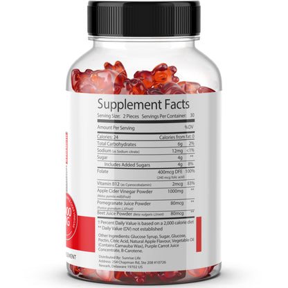 Sunrise Life Keto Bites ACV Gummies | 1000mg | Apple Cider Vinegar Gummies Sunrise LifeUS supplements