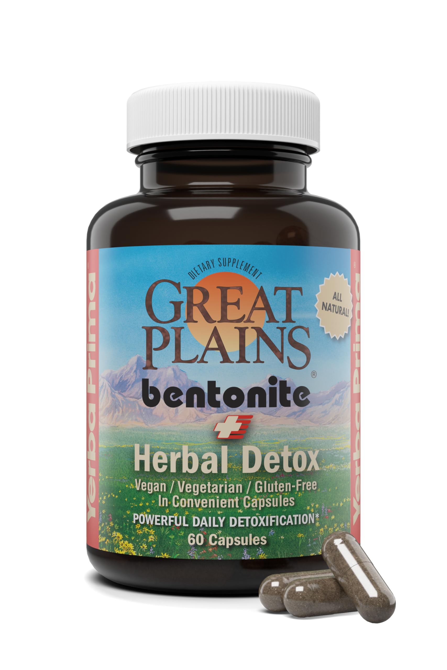 Yerba Prima Bentonite Clay Plus Herbal Detox - 60 Veggie Capsules - Natural Cleansing Supplement Yerba PrimaAu supplements