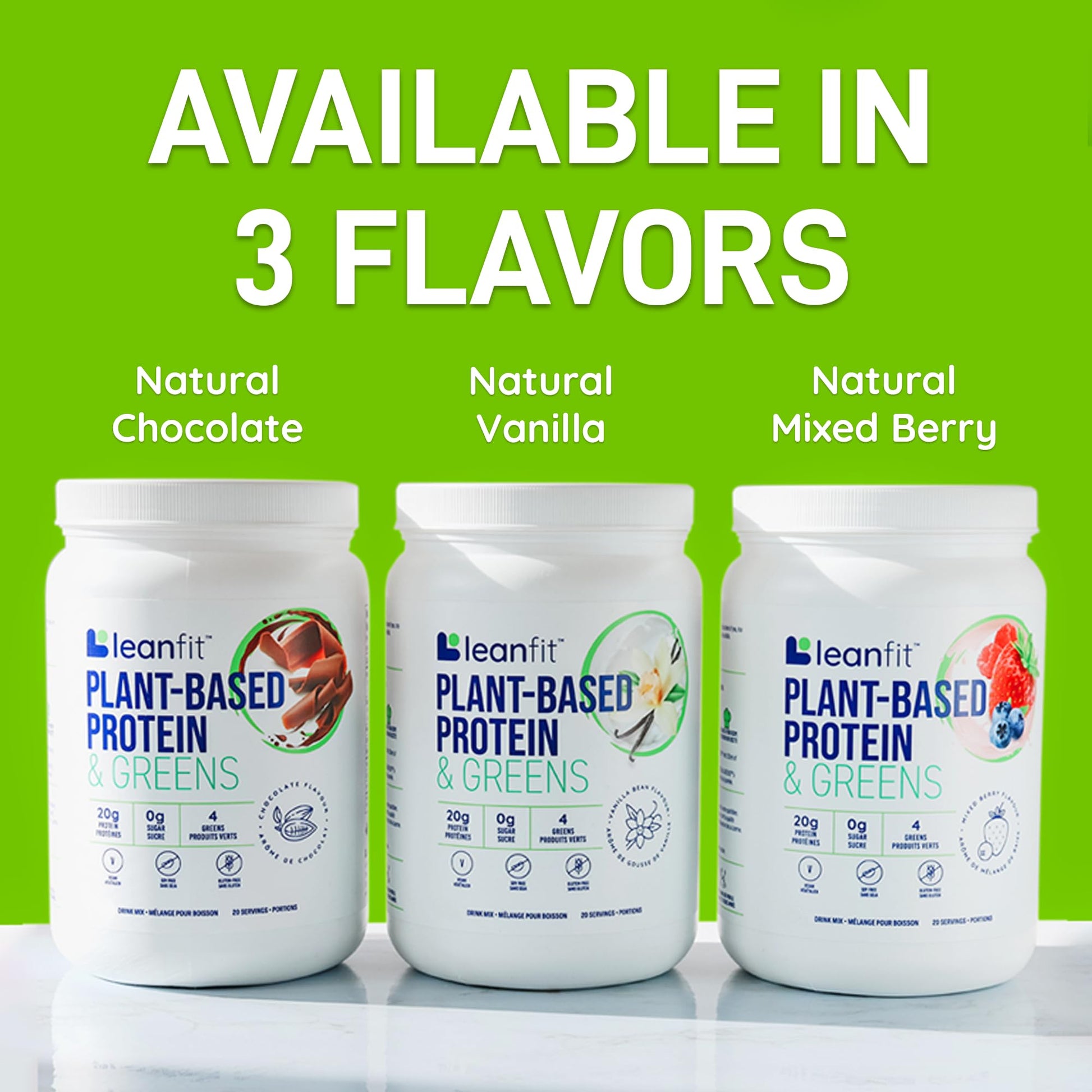 LeanFit Plant-Based Protein & Greens, Natural Berry, 20g Protein, 19 Servings, 1.25 Pound LeanFitUS supplements