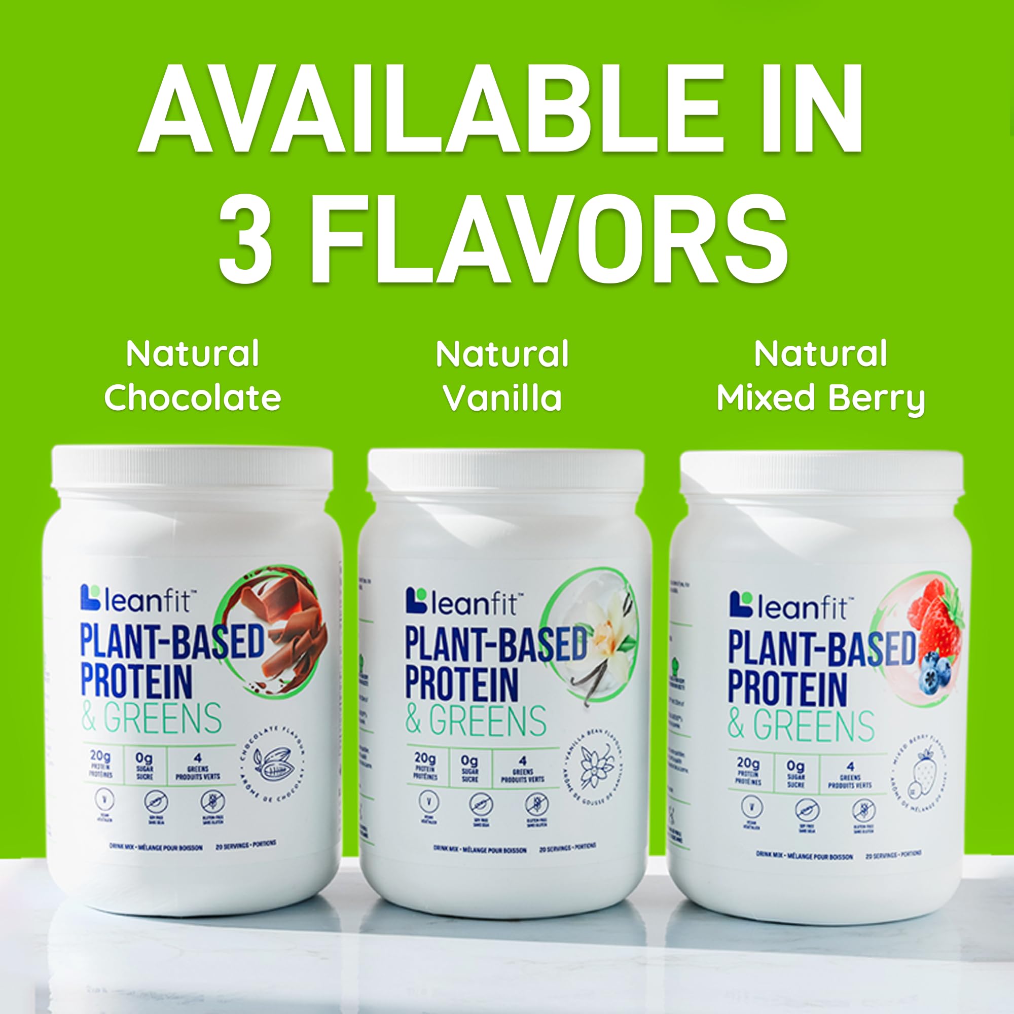 LeanFit Plant-Based Protein & Greens, Natural Berry, 20g Protein, 19 Servings, 1.25 Pound LeanFitUS supplements