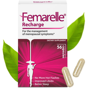 Femarelle® Recharge – Menopause Supplement for Women - Clinically Proven Menopause Relief - Hot Flashes, Night Sweats, Sleep & Libido Support Within 1st Month, Gluten-Free, GMO-Free & Hormone Free FemarelleAu supplements