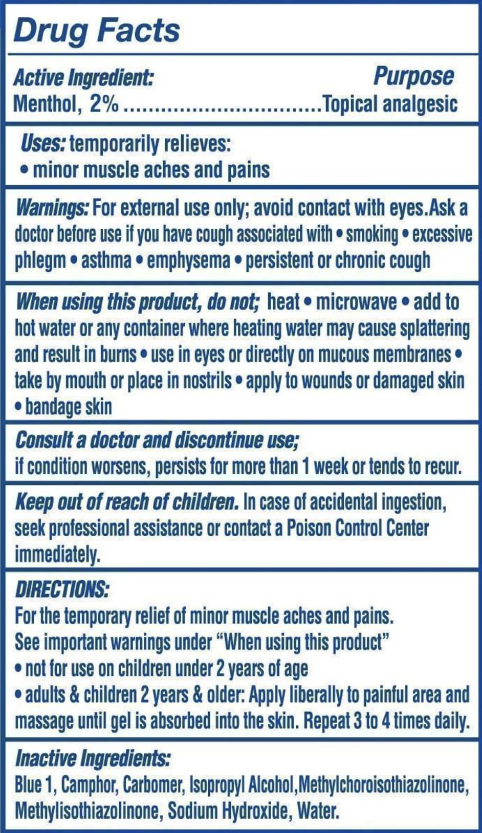 Artic Ice Pain Relieving Gel 2% Menthol Blue 7 Ounce, 1 Count Artic IceAu supplements