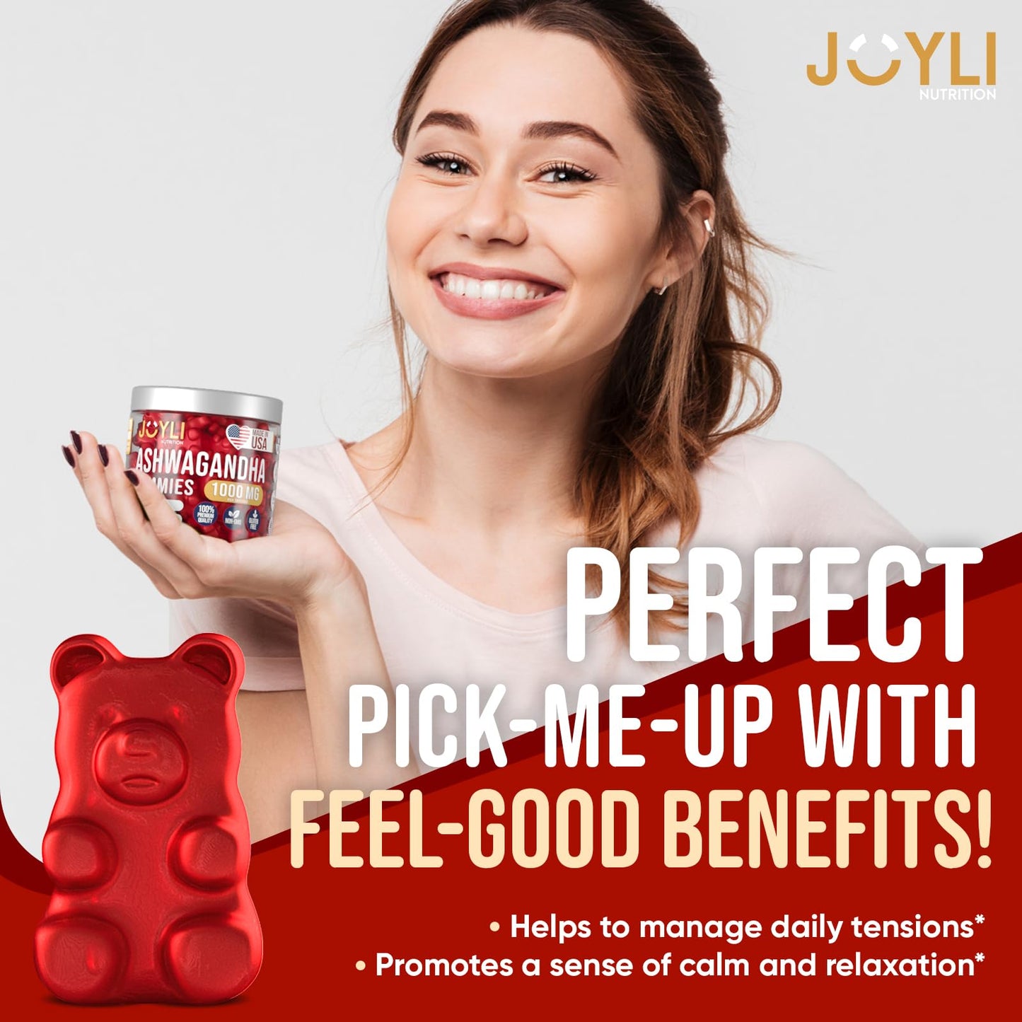 Ashwagandha Gummies for Women & Men - Natural Calm Gummies with Ashwagandha JOYLI NutritionUS supplements