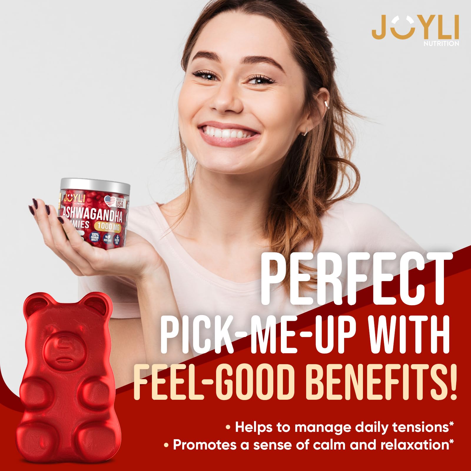 Ashwagandha Gummies for Women & Men - Natural Calm Gummies with Ashwagandha JOYLI NutritionUS supplements