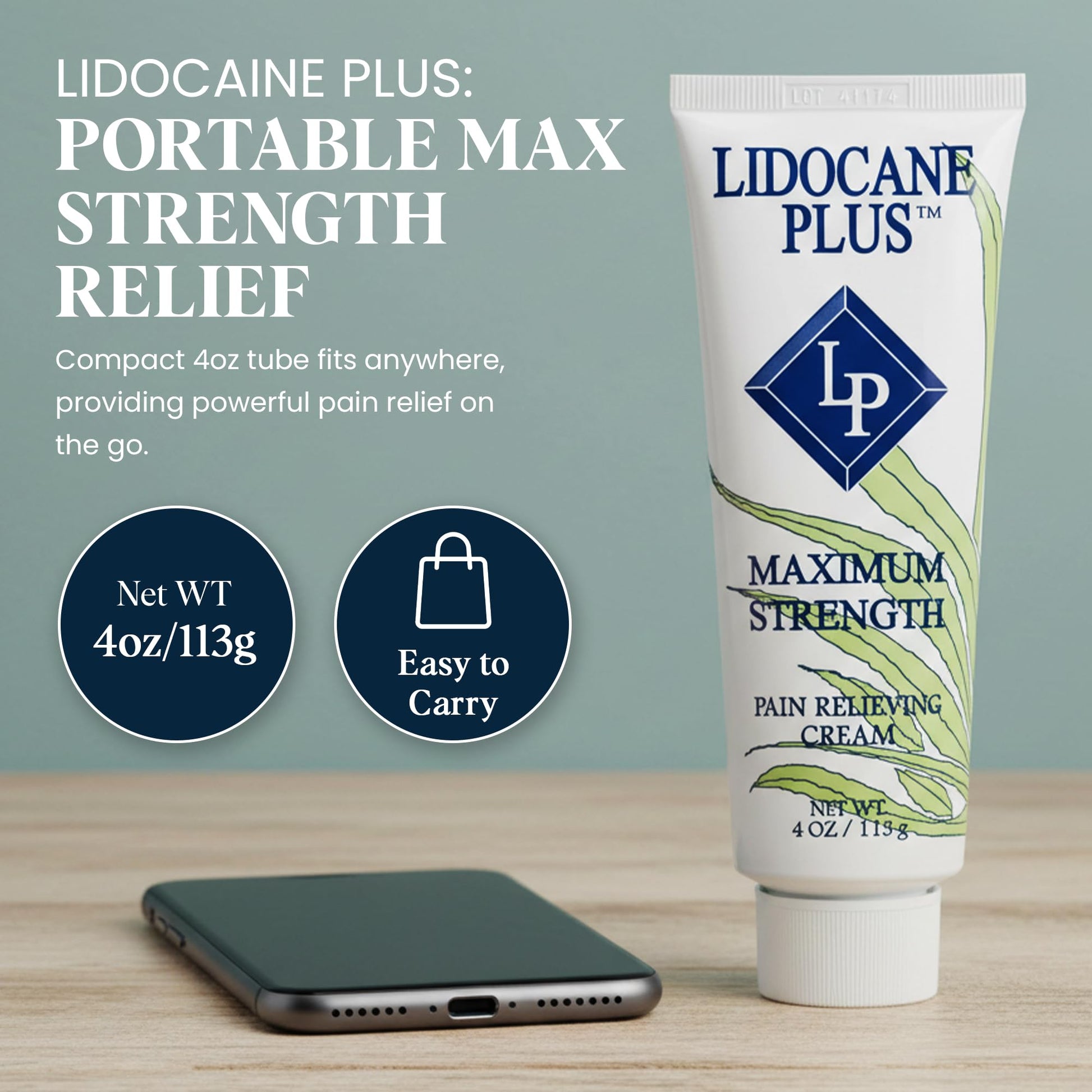 Lidocaine Plus 4% Lidocaine Cream Maximum Strength Pain & Itch Relief - Non-Greasy Formula Numbing Cream - Fast Acting Topical Pain Reliever, Soothing Topical Analgesic Aloe Vera Scent - 4 oz Lidocaine PlusAu supplements