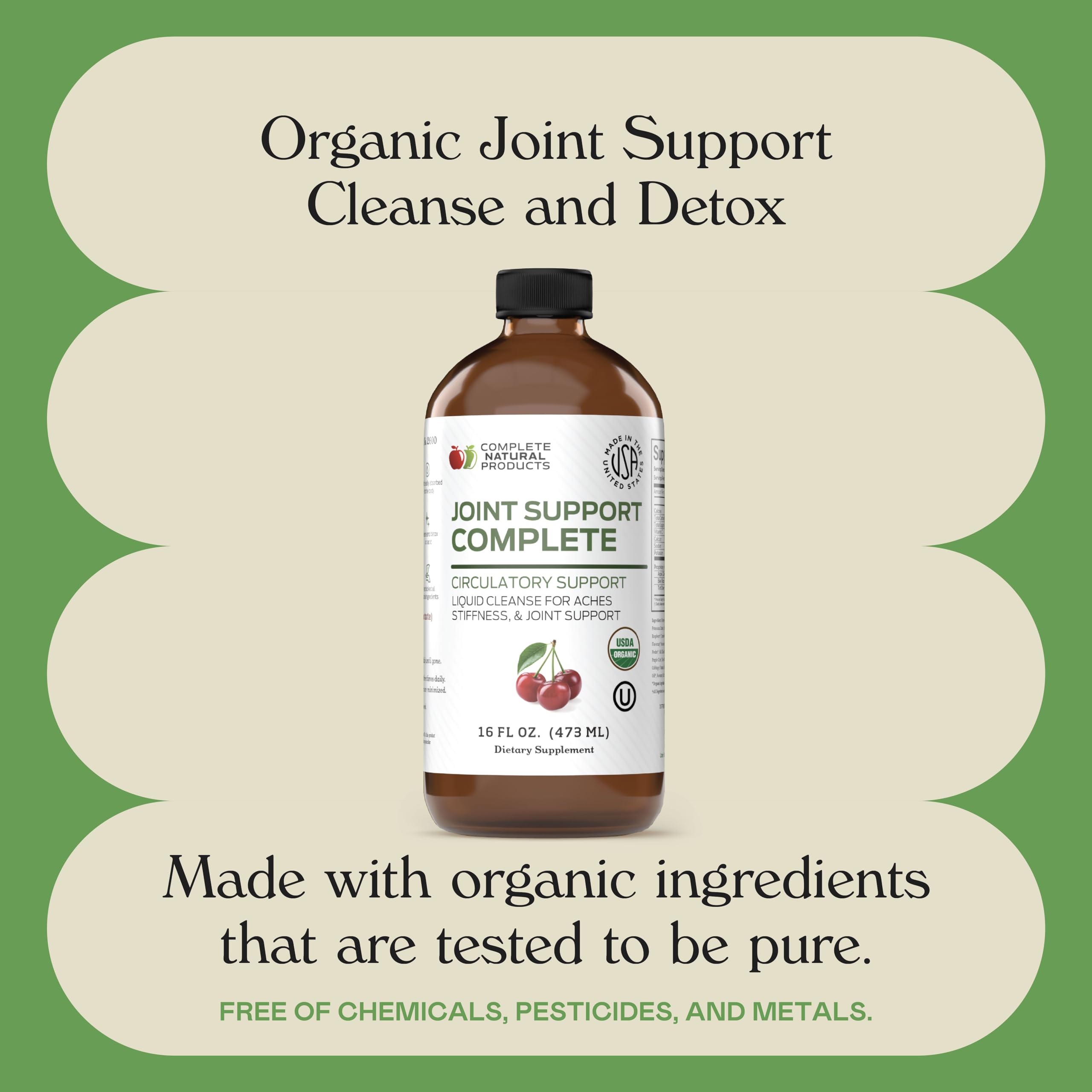 Complete Natural Products Joint Support Complete – 16 Fl Oz Organic Liquid Joint Supplement with Glucosamine Chondroitin MSM – Natural Uric Acid Cleanse & Herbal Joint Health Support for Mobility Complete Natural ProductsAu supplements