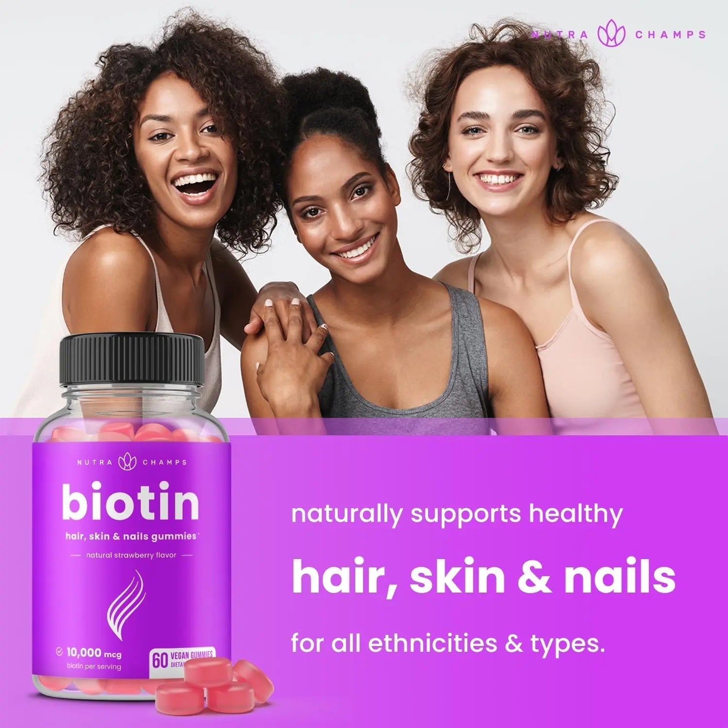 NutraChamps Biotin Gummies (2 Pack) and Womens Multivitamin Gummies (2 Pack) 4 Pack Bundle NutraChampsAu supplements