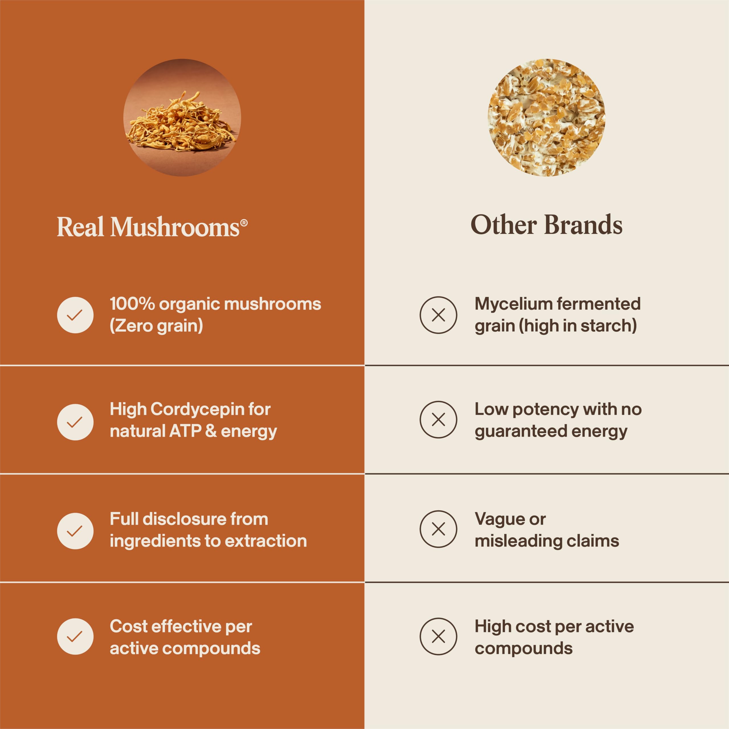 Real Mushrooms Supplement Capsules - Cordyceps Mushroom Powder Rich in Beta Glucans - Mushroom Pills Cordyceps for Energy and Performance - Vegan, Non-GMO, No Grain Fillers, 120 ct Real MushroomsAu supplements