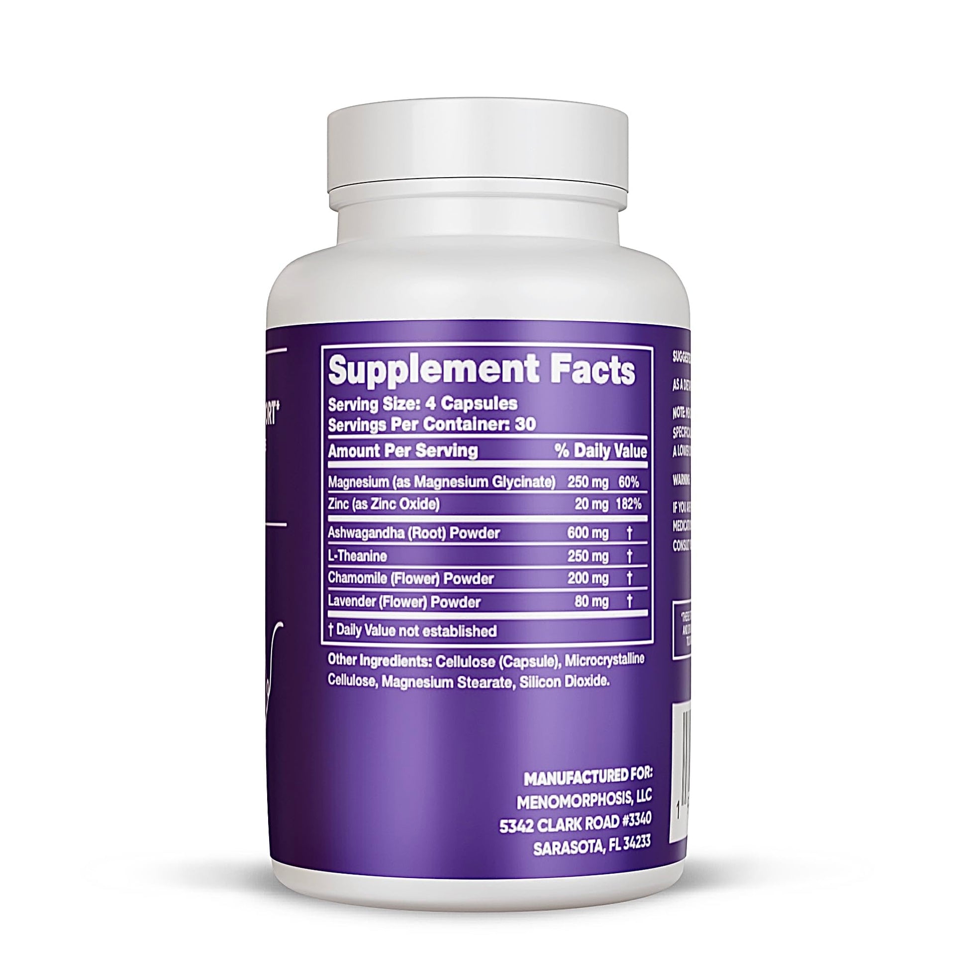 Meno Sleep Menopause Support Supplement: Clinically Proven Ingredients Improve Energy, Mood & Mental Clarity. Magnesium Glycinate, L-Theanine, Ashwagandha, Made in USA, Vegan, Hormone Free 120 Ct MenoMorphosisAu supplements