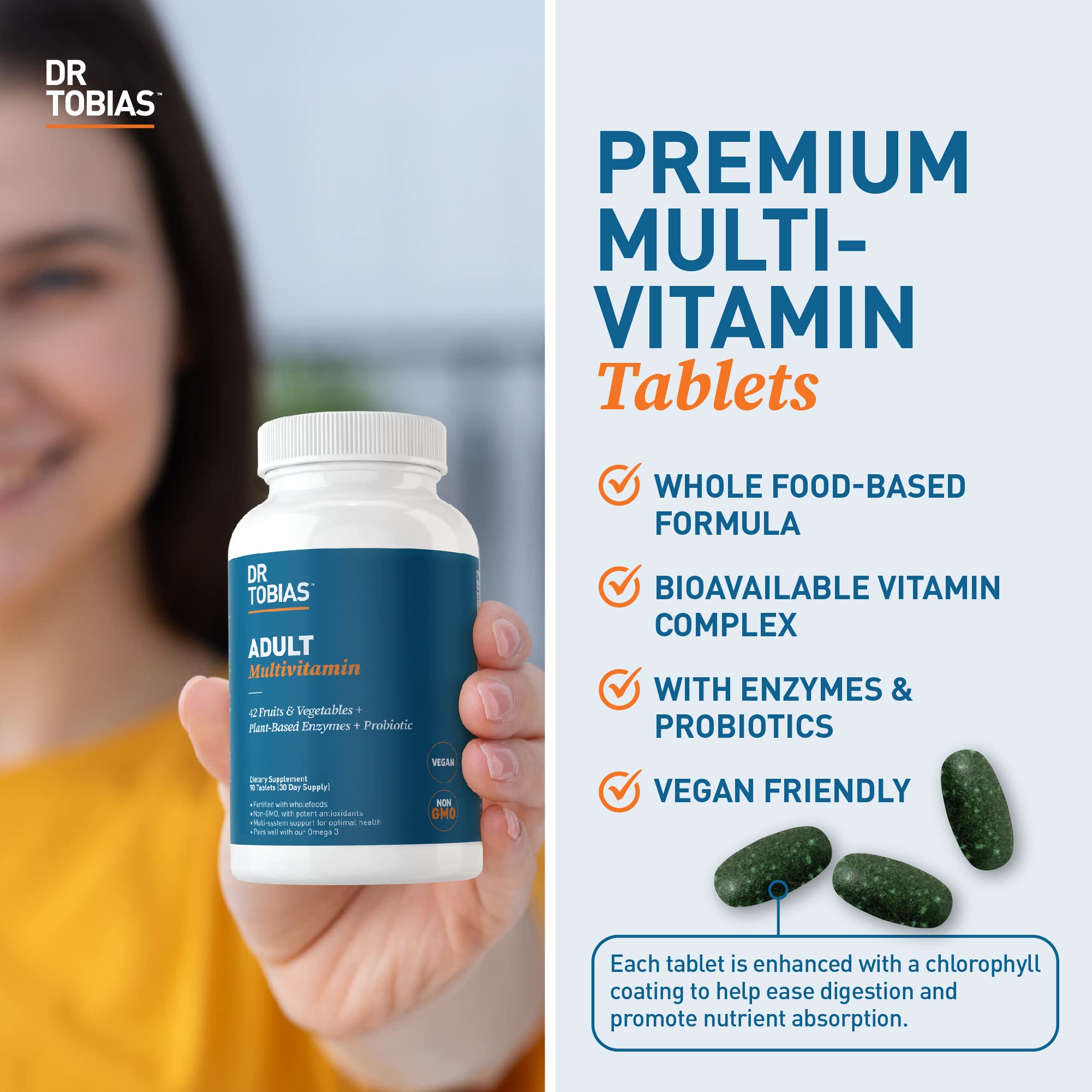 Dr. Tobias Adult Multivitamin for Women & Men, Energy & Immune Support from 42 Fruits Dr. TobiasUS supplements