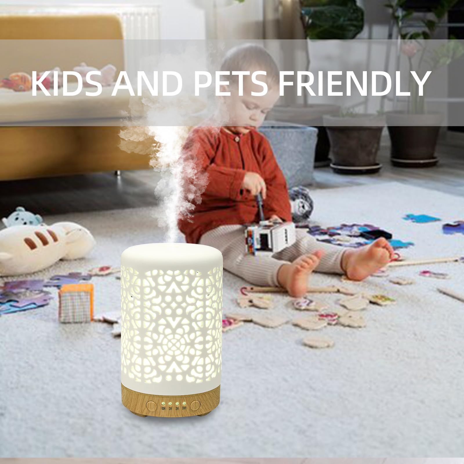 Essential Oil Diffusers, 100ml White Ceramic Diffuser with 7 LED Lights,Ultrasonic Aromatherapy homnasAu supplements