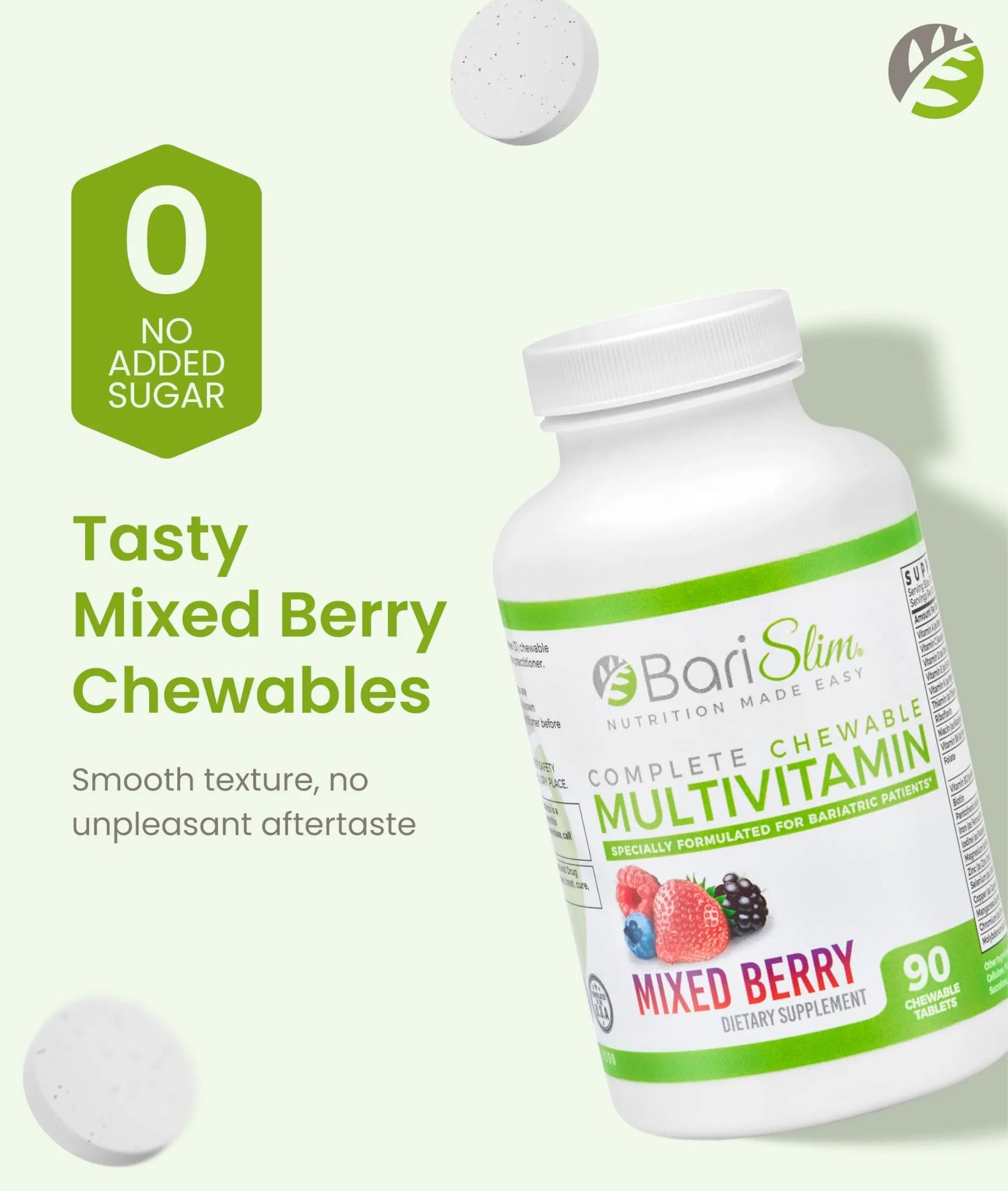 BariSlim Complete Chewable Bariatric Multivitamin Tablets - 45 mg Iron - Bariatric Vitamin & Supplement for Post Bariatric Surgery Including Gastric Bypass BariSlimAu supplements
