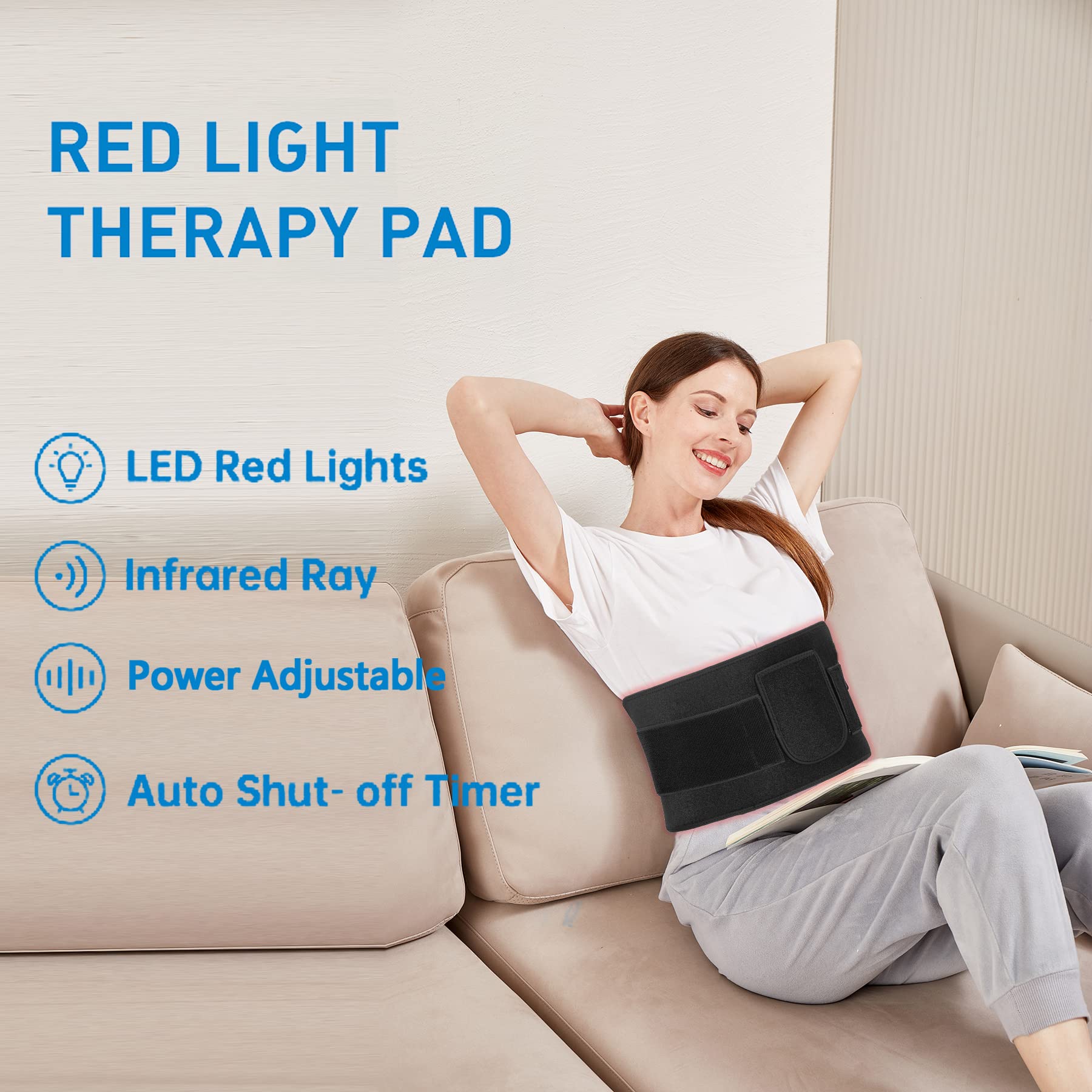 Naviocean Red Light Therapy Belt Device for Body Pain Waist, Infrared Wearable Pad Deep Therapy Wrap NavioceanAu supplements