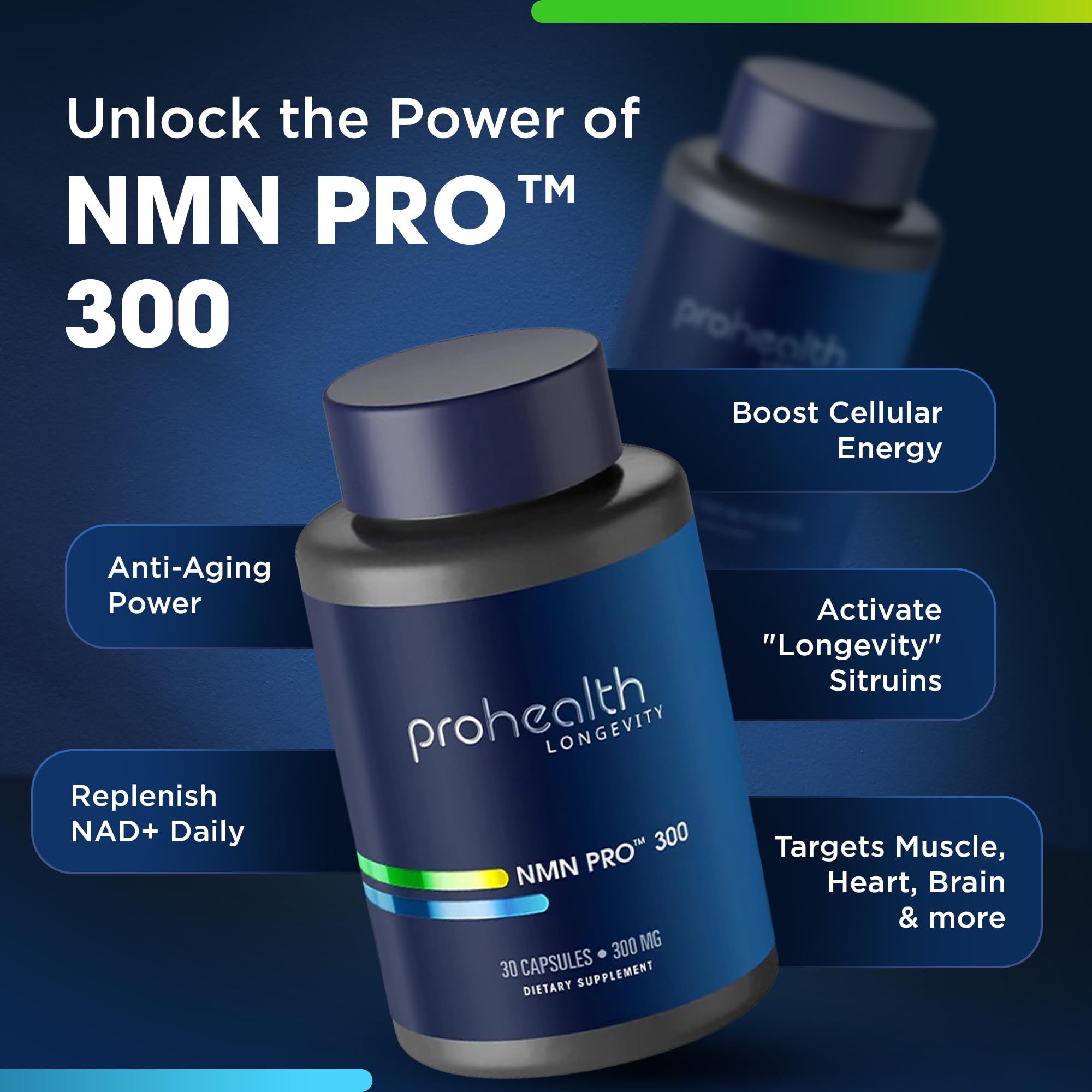 ProHealth NMN Pro 300 (30 Capsules) Clinically Studied Uthever® NMN. NAD+ Precursor for Cellular Energy, Mitochondrial Support & Healthy Aging. USA Manufactured, Triple Lab-Tested ProHealthAu supplements
