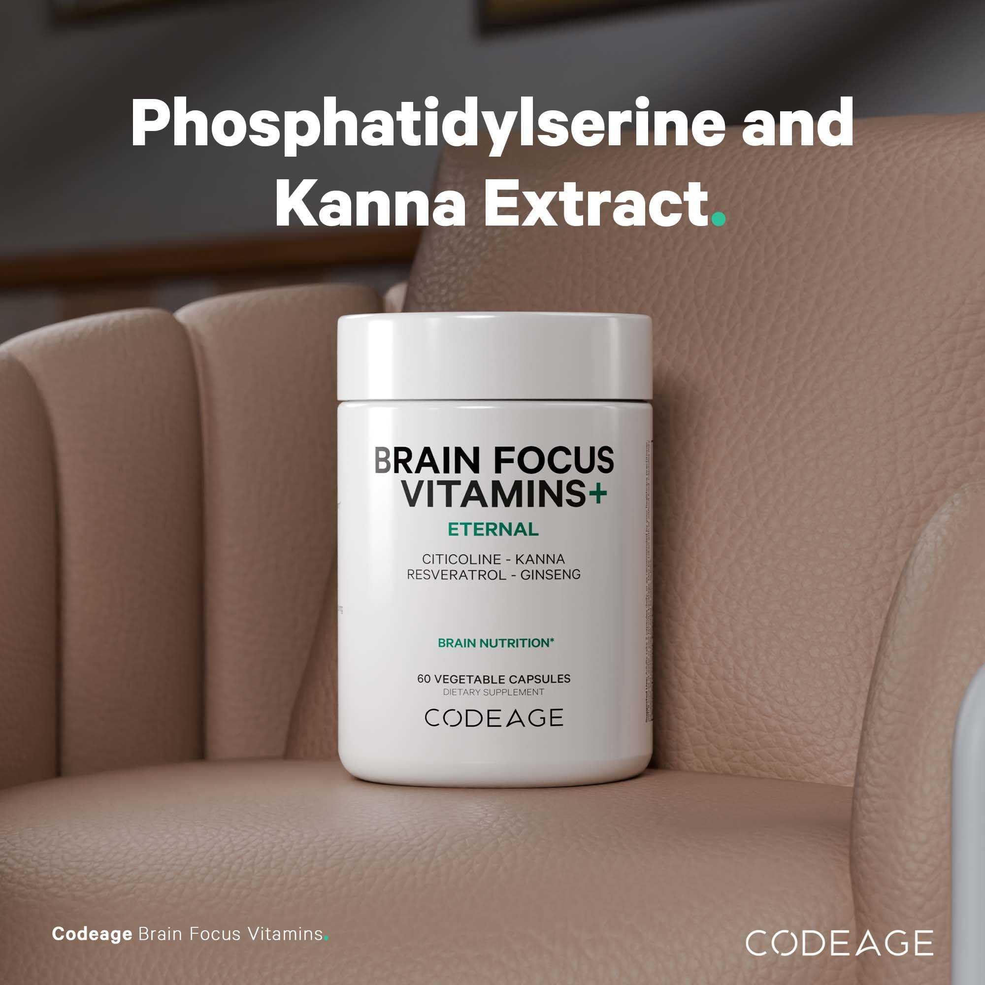 Codeage Brain Focus Vitamins+ Nootropic Supplement with Citicoline as Cognizin, Panax Ginseng, Resveratrol, Gotu Kola, Vitamin B12 Methylcobalamin - Liposomal Delivery - Non-GMO - 60 Capsules CodeageAu supplements