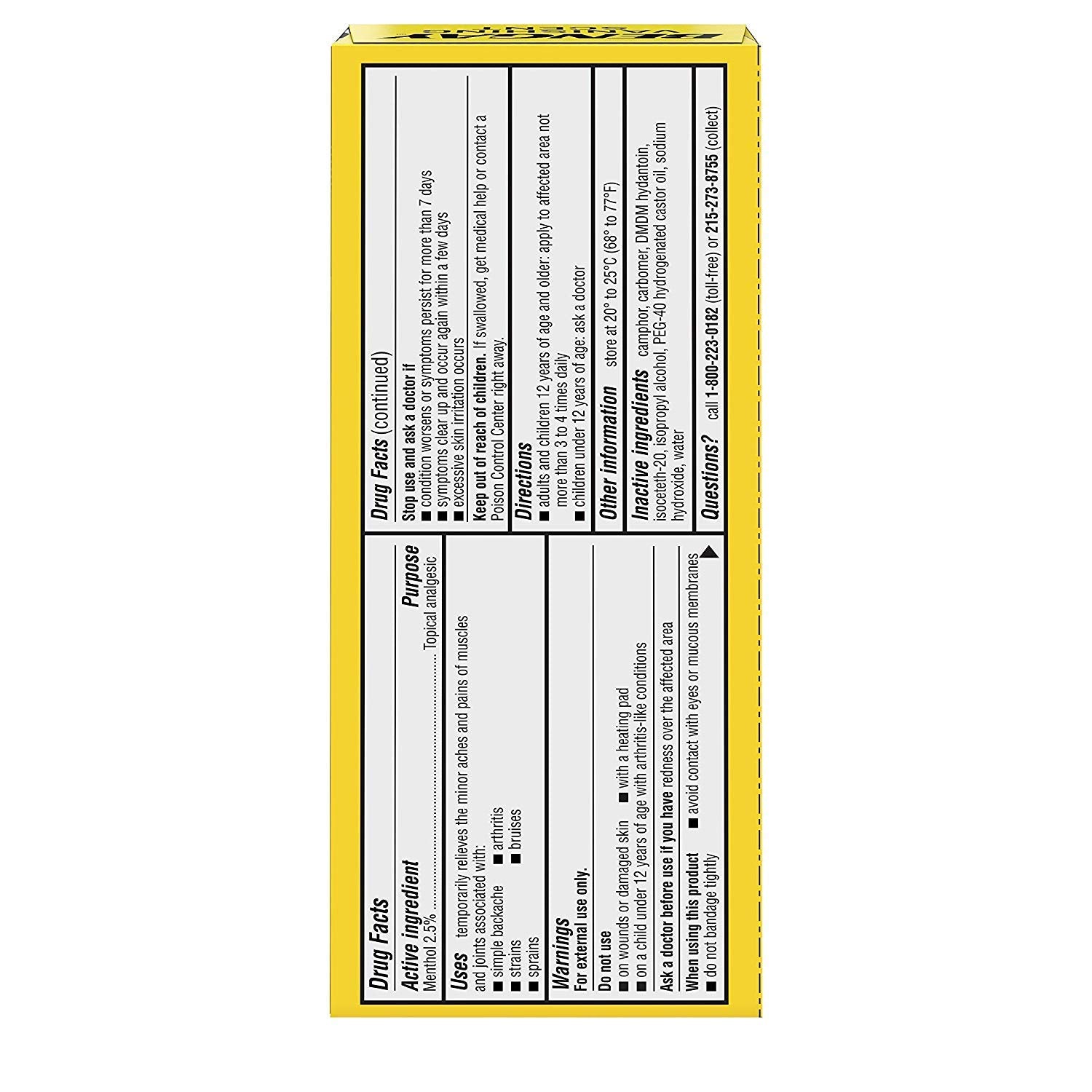Bengay Menthol 2.5% Topical Analgesic Gel Vanishing Scent 2oz BengayAu supplements