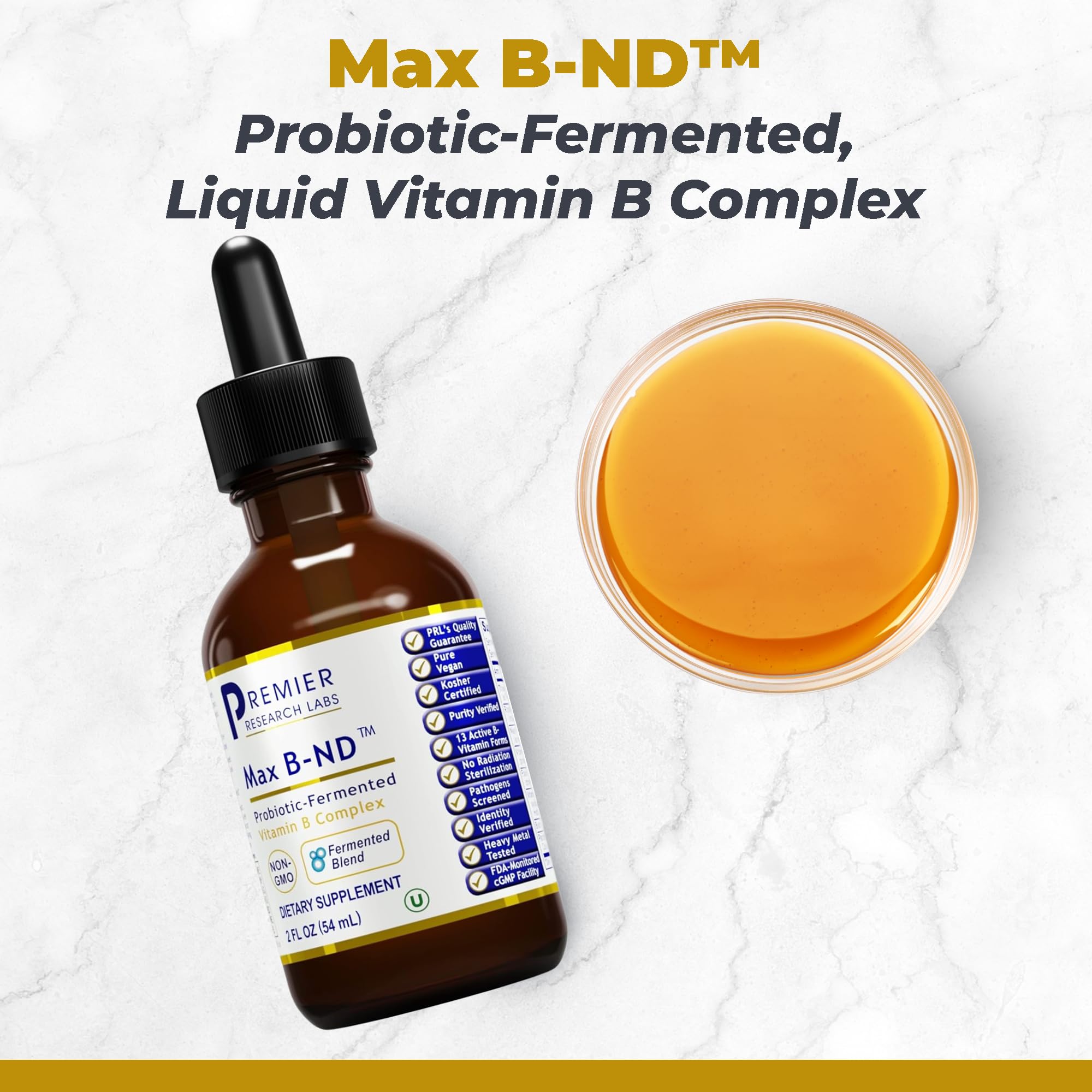 Premier Research Labs Max B-ND Liquid Vitamin - B-Complex for Liver & Brain Health - Sublingual Drops for Energy, Immune & Adrenal Support - 2 fl oz - Thiamin, B12, B6 & More - for Men, Women Premier Research LabsAu supplements