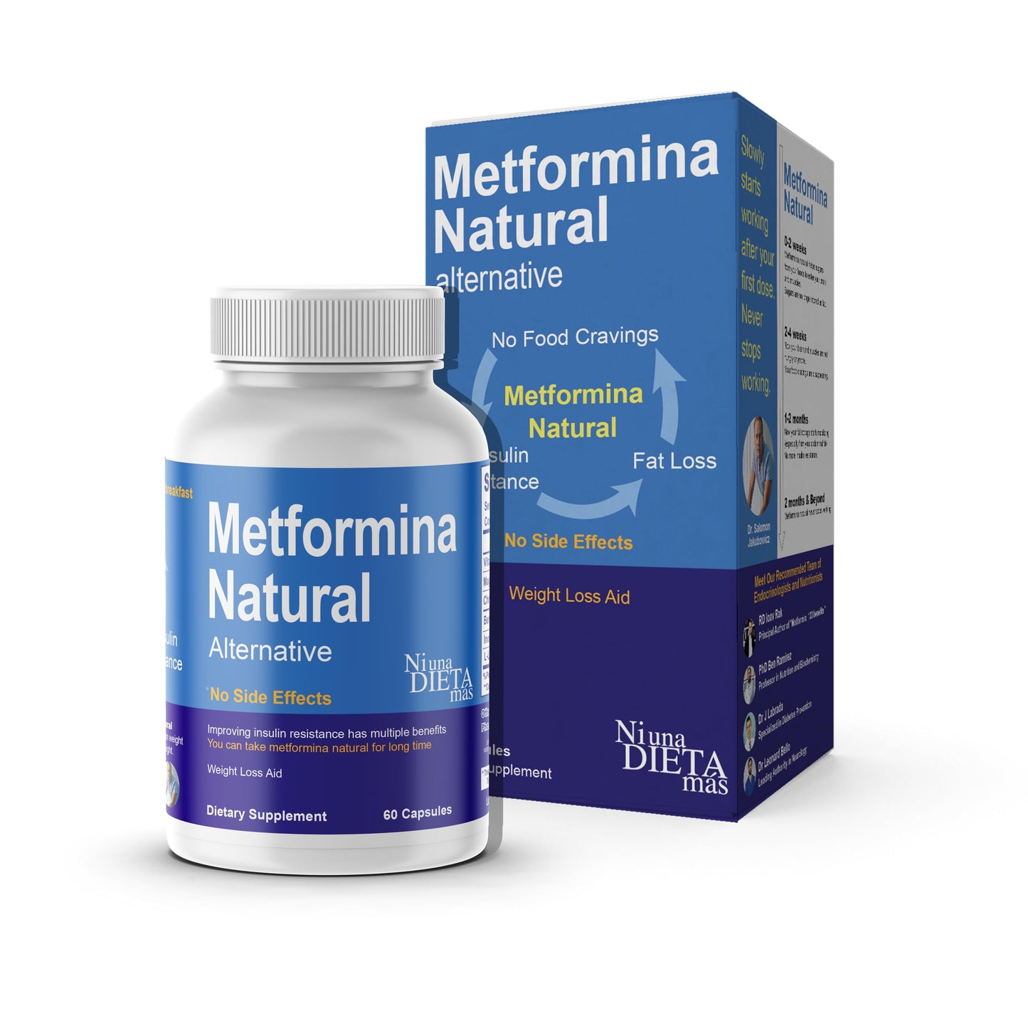 METFORMINA NATURAL - Fat & Glucose Metabolism Support - Dr Salomon (60 Capsules) Ni una dieta másUS supplements