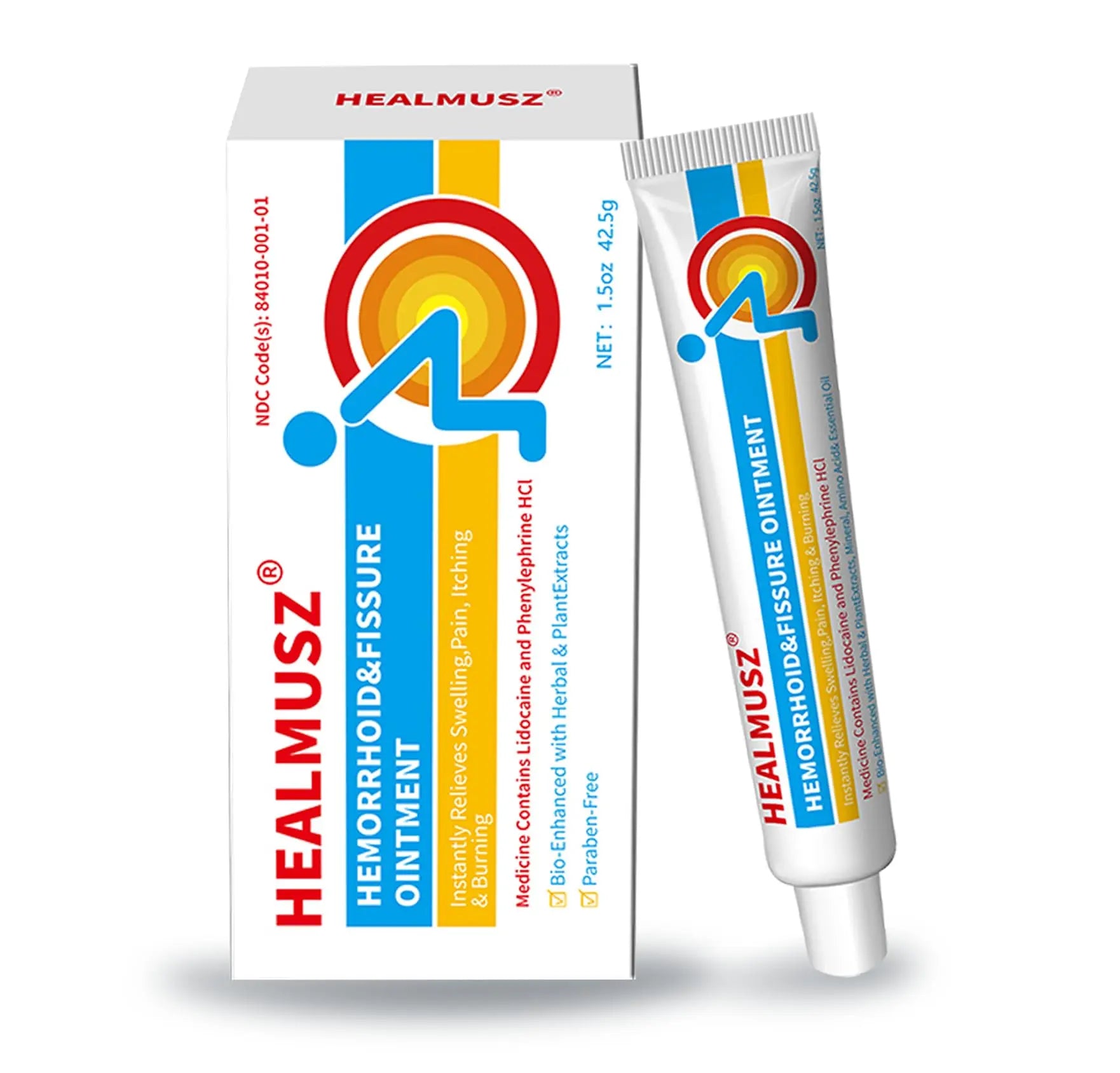 HEALMUSZ Hemorrhoid & Fissure Ointment,with 4% Lidocaine and Phenylephrine HCl,Fast Relief for Pain, Swelling, Discomfort & Itching | 1.5 oz HEALMUSZAu supplements