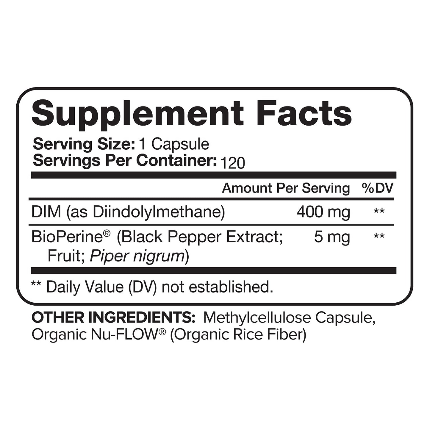 Nutrivein DIM Supplement 400mg Diindolylmethane Plus Bioperine - Maintain Hormone NutriveinUS supplements