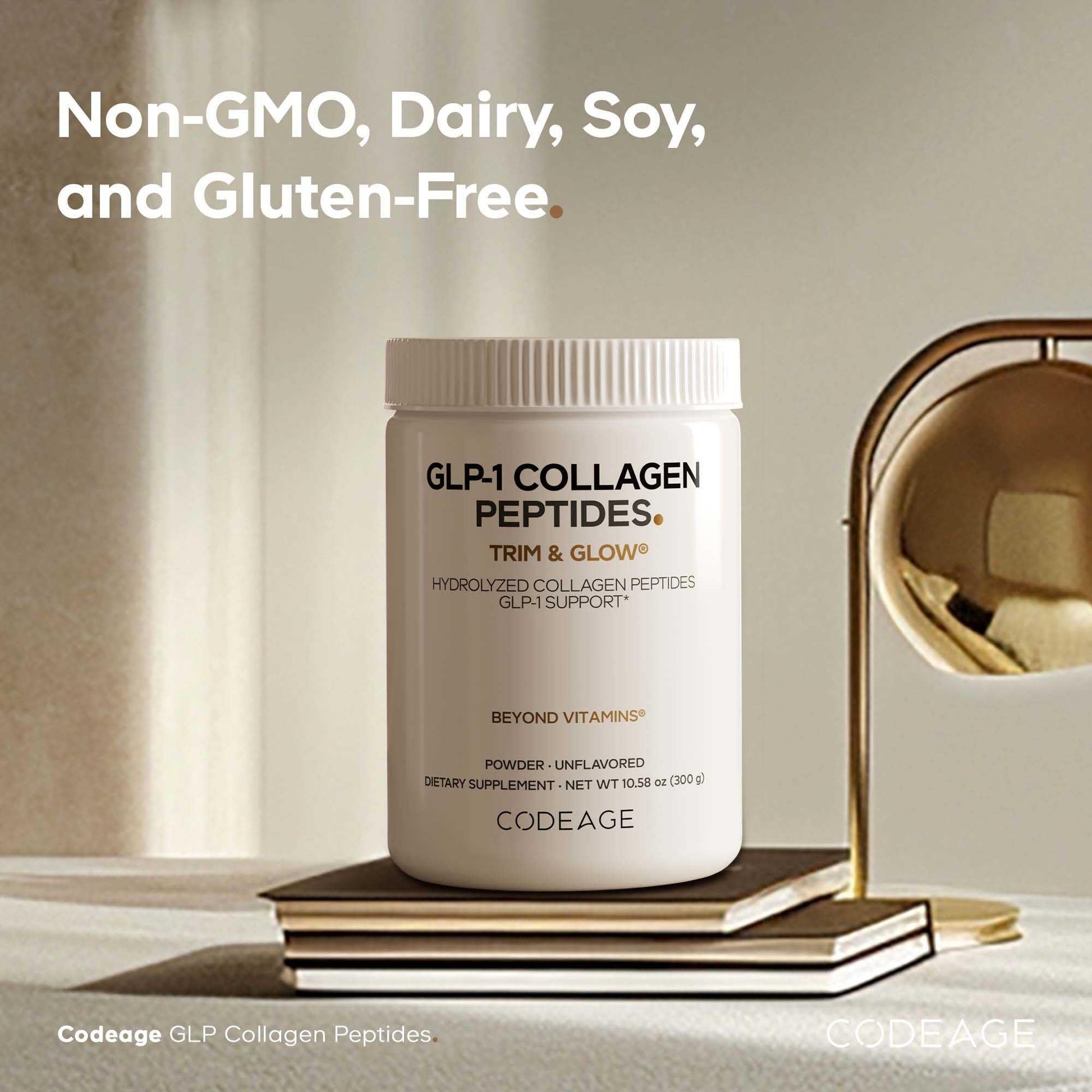 Codeage GLP-1 Collagen Powder Supplement - Nextida GC Collagen Peptides - GLP 1 Support - Hydrolyzed, Grass-Fed, Type I & III, Unflavored - Non-GMO, Gluten-Free, Dairy-Free - 10.58 Oz CodeageAu supplements