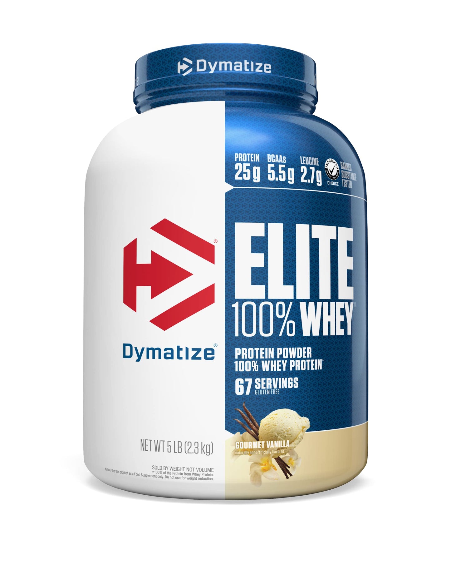 Dymatize Elite 100% Whey Protein Powder, 25g Protein, 5.5g BCAAs & 2.7g L-Leucine DymatizeUS supplements