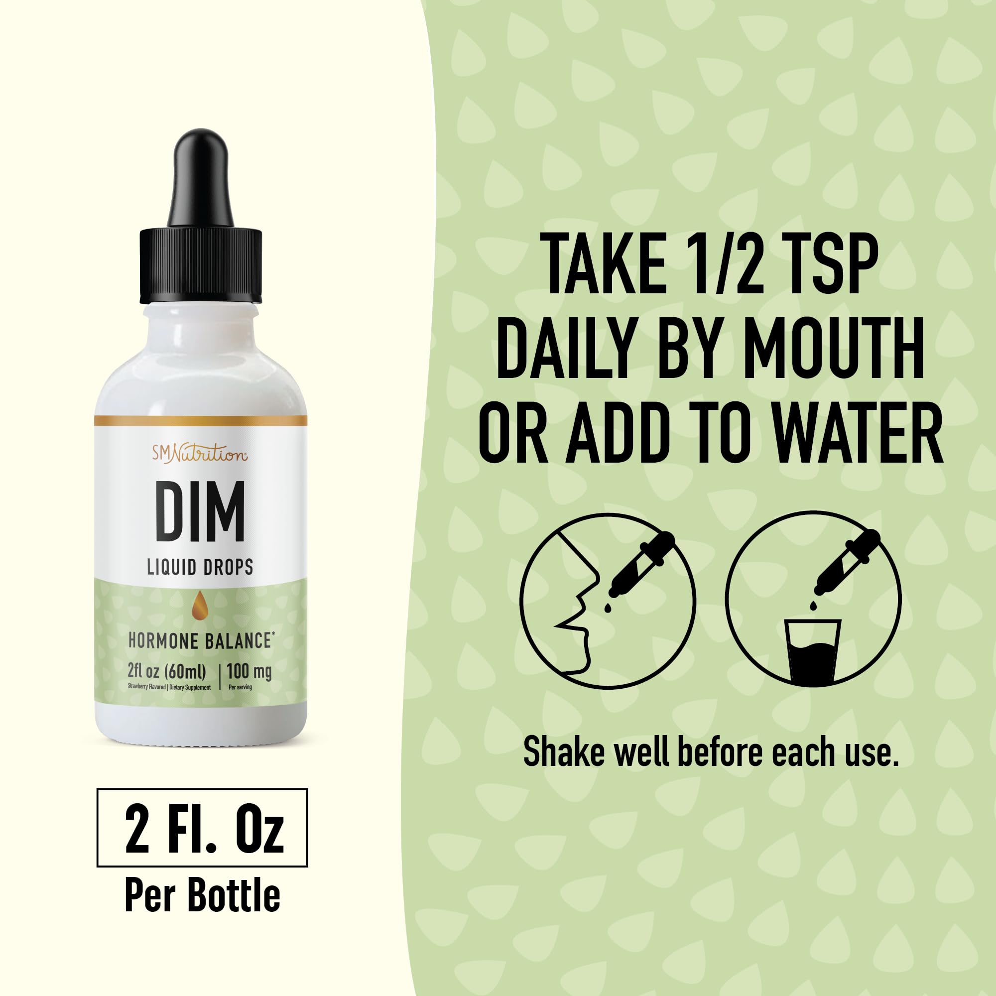 DIM Supplement Liquid Drops 100mg for Estrogen Balance for Women & Men | Hormone Balance SMNutritionAu supplements