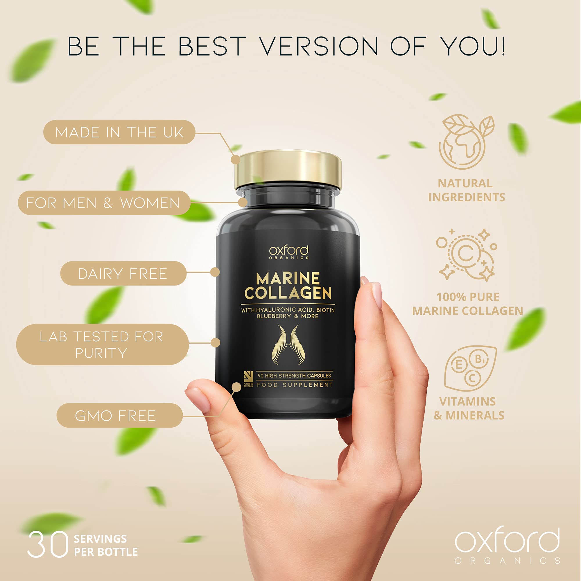 Advanced Marine Collagen Capsules | 1735mg Superfood & Vitamin Boosted Complex for Glowing Hair, Skin & Nails Oxford OrganicsAu supplements