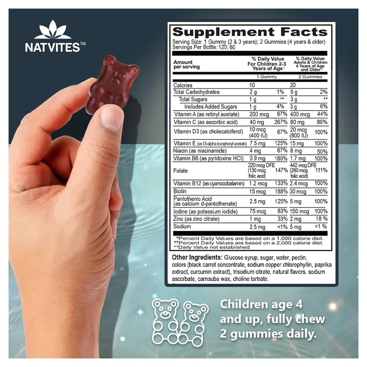 Natvites Complete Kids Multivitamin Gummies – 120 Count of Essential Daily Vitamins & Minerals for Immune Support, Focus, & Growth NatvitesAu supplements
