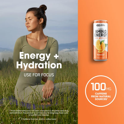 Optimum Nutrition Amino Energy Sparkling Hydration Drink, Electrolytes, Caffeine, Amino Optimum NutritionUS supplements