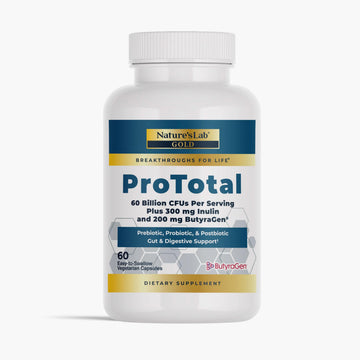 Nature's Lab Gold ProTotal - 60 Billion CFU Probiotic, Prebiotic, Postbiotic, Synbiotic - with Butyragen (Direct Butyrate Generator) 60 Ct Nature's LabAu supplements