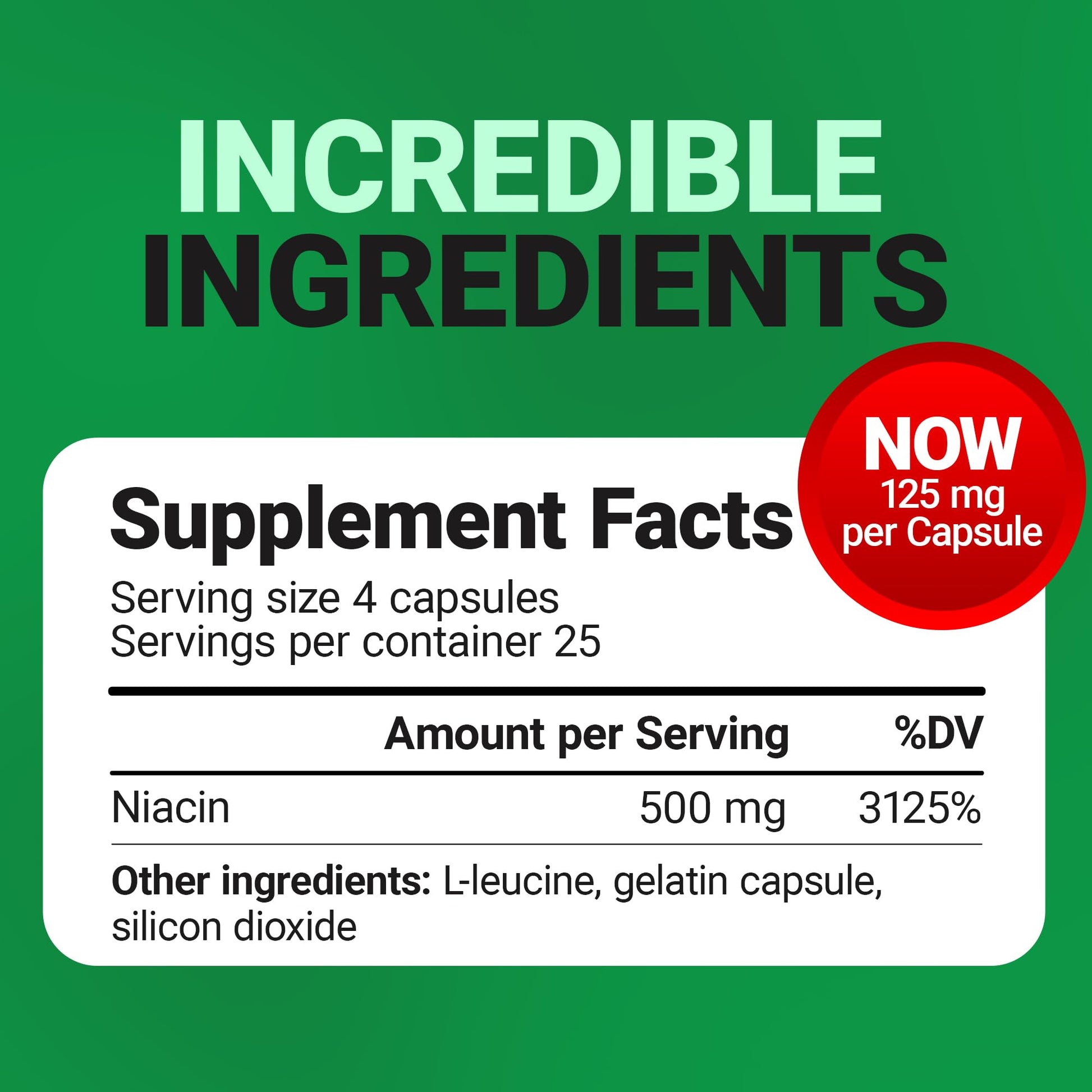 Dr. Berg Highly-Potent Niacin 500 mg – Now Only 125 mg per Capsule for Niacin Flush Tolerance Building – Gradually Increase to 500mg a Day – Vitamin B3 for Heart, Brain & Energy Support – 100 Capsules Dr. Berg NutritionalsAu supplements