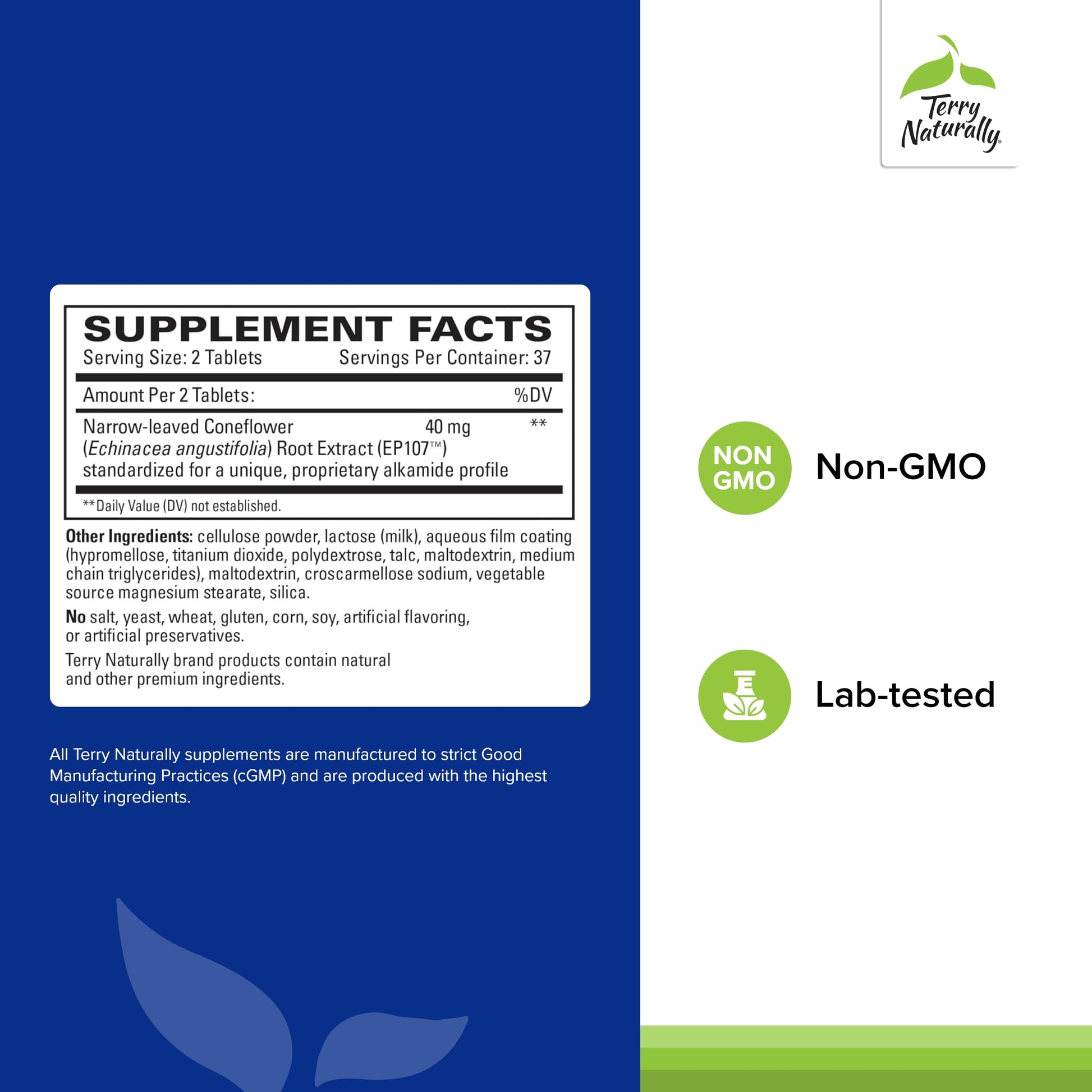 Terry Naturally AnxioCalm - Calming Support Supplement - Supports Against Occasional Tension & Aids Calm Feelings with Narrow-Leaved Coneflower - Non-Drowsy Supplement - 75 Tablets Terry NaturallyAu supplements