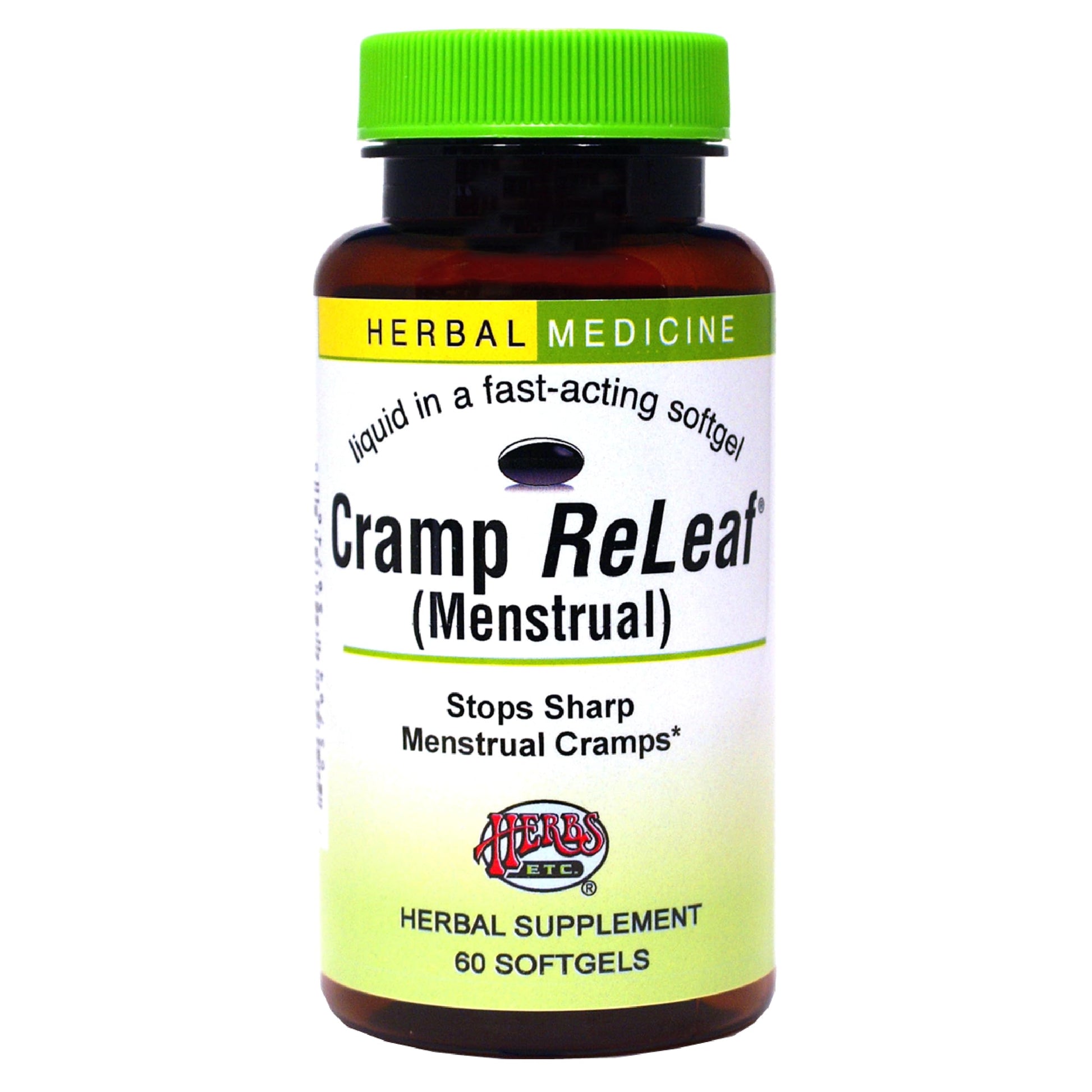 Herbs Etc. Cramp ReLeaf (Menstrual) - Abdominal Muscle Support - Herbal Supplement to Aid Menstrual Health - Period Cramp Support with Black Haw, Cramp Bark and Bethroot - 60 Softgels (60 Servings) Herbs Etc.Au supplements