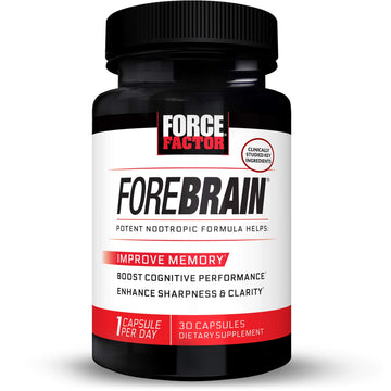 Force Factor Forebrain Nootropic Brain Supplement to Improve Memory, Boost Focus, Increase Mental Energy, and Support Brain Health with Caffeine, Bacopa, and Huperzine A, 30 Capsules Force FactorAu supplements
