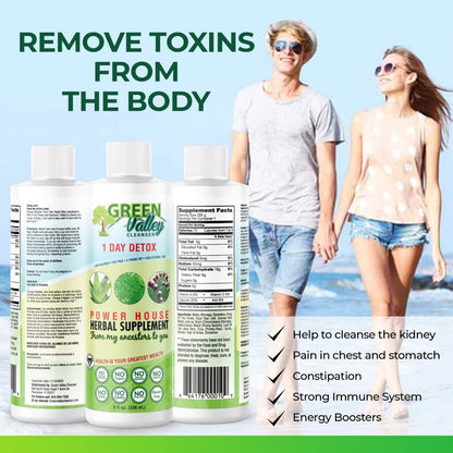 1 Day Colon Liquid Cleanse Formula and Liver Detox - Vegan Friendly, Helps Healthy Digestion Green Valley CleanserUS supplements