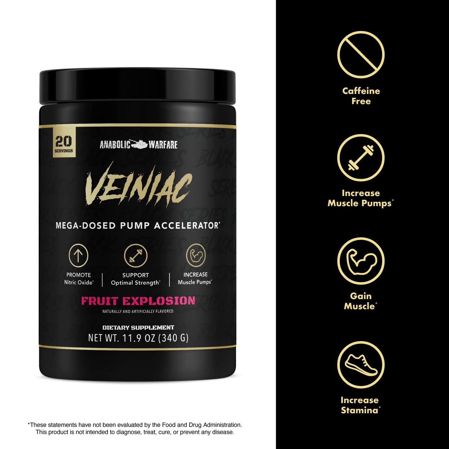 Anabolic Warfare Veiniac Muscle Pump Activator Supplement Stimulant Free Pre-Workout Anabolic WarfareUS supplements