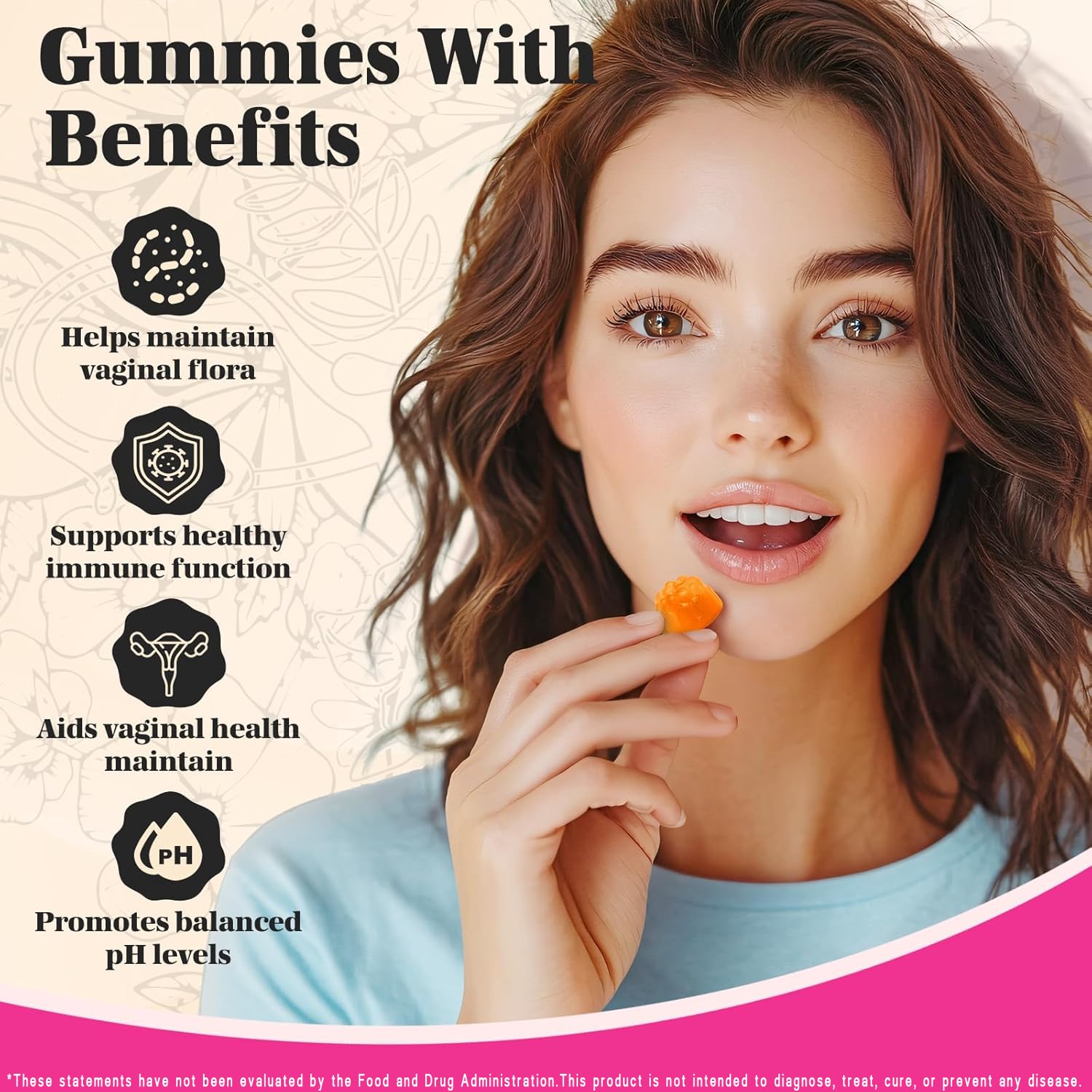 KEDISOM Premium Feminine Balance Gummies - for Women’s Health & Wellness - Immune Support - Vegan, Gluten-Free - Hawaiian Pineapple - 60 Gummies - 30 Servings KEDISOMAu supplements