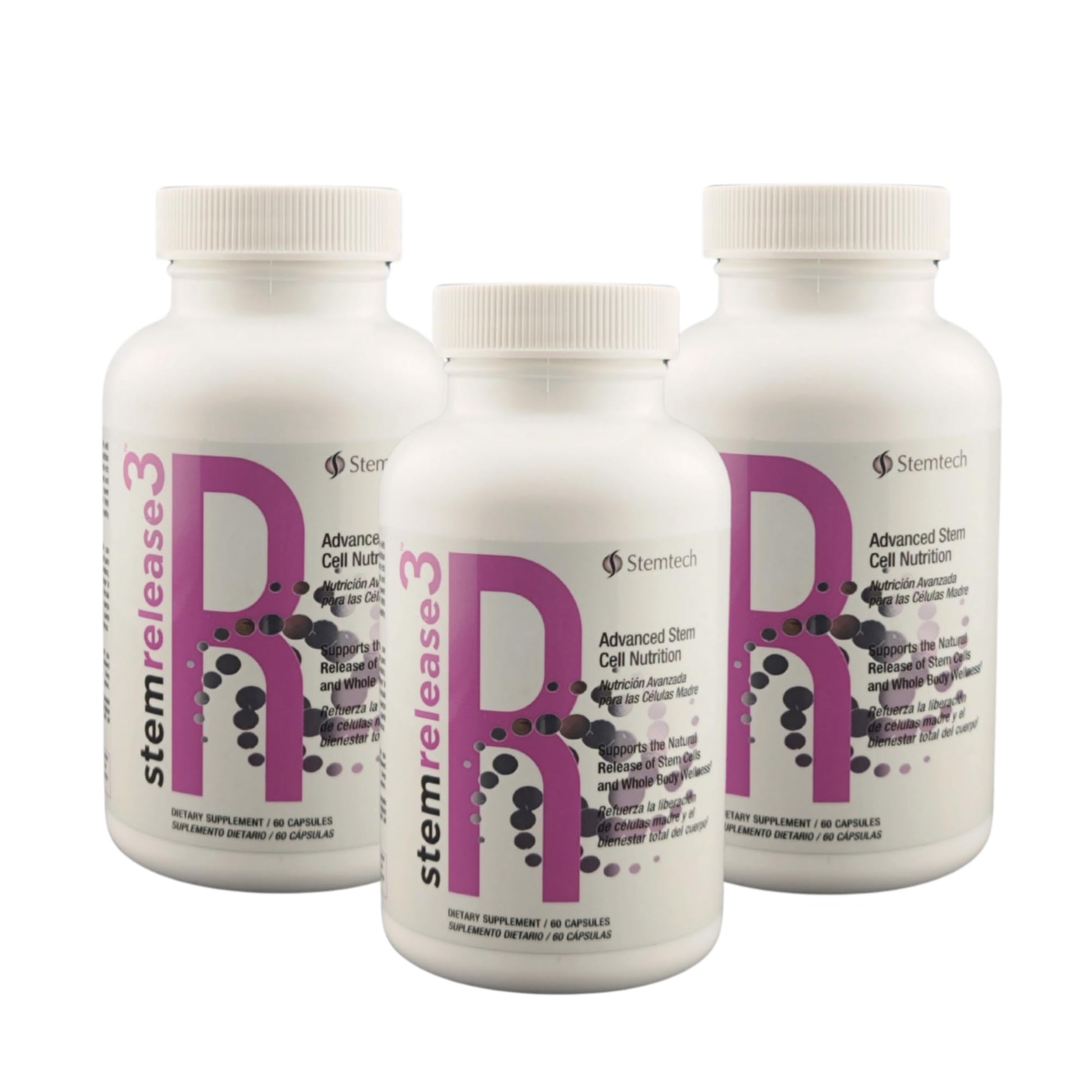 Stemtech Stemrelease3™ Cutting-Edge Stem Cell Nutrition for Natural Renewal and Youthful Vitality, Exclusive Blend for Enhanced Telomere Health 60 Capsules (3 Pack) StemTechAu supplements