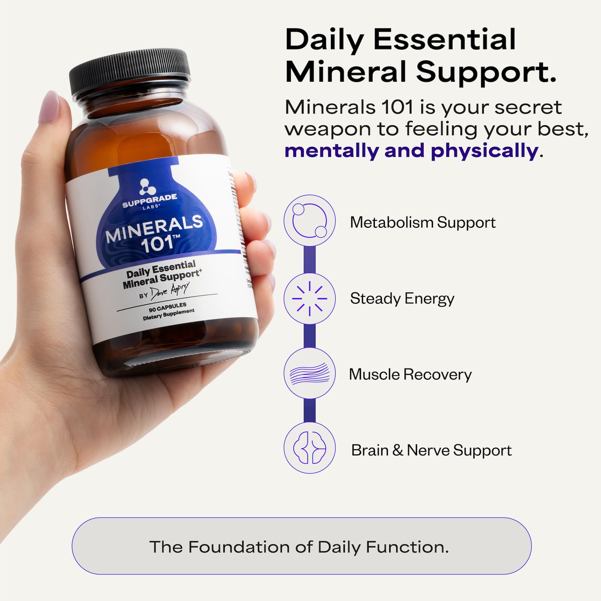 Suppgrade Labs Minerals 101 by Dave Asprey | Daily Essential Mineral Support | Trace Mineral Supplement with Calcium, Magnesium Malate, Chromium, Zinc, Copper, Potassium | 30 Day Supply Suppgrade LabsAu supplements