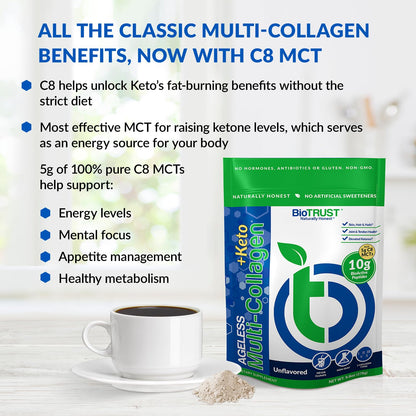 BioTrust Multi-Collagen Protein Powder + Keto MCT Oil – 5 Collagen Types Plus 100% BioTrustUS supplements