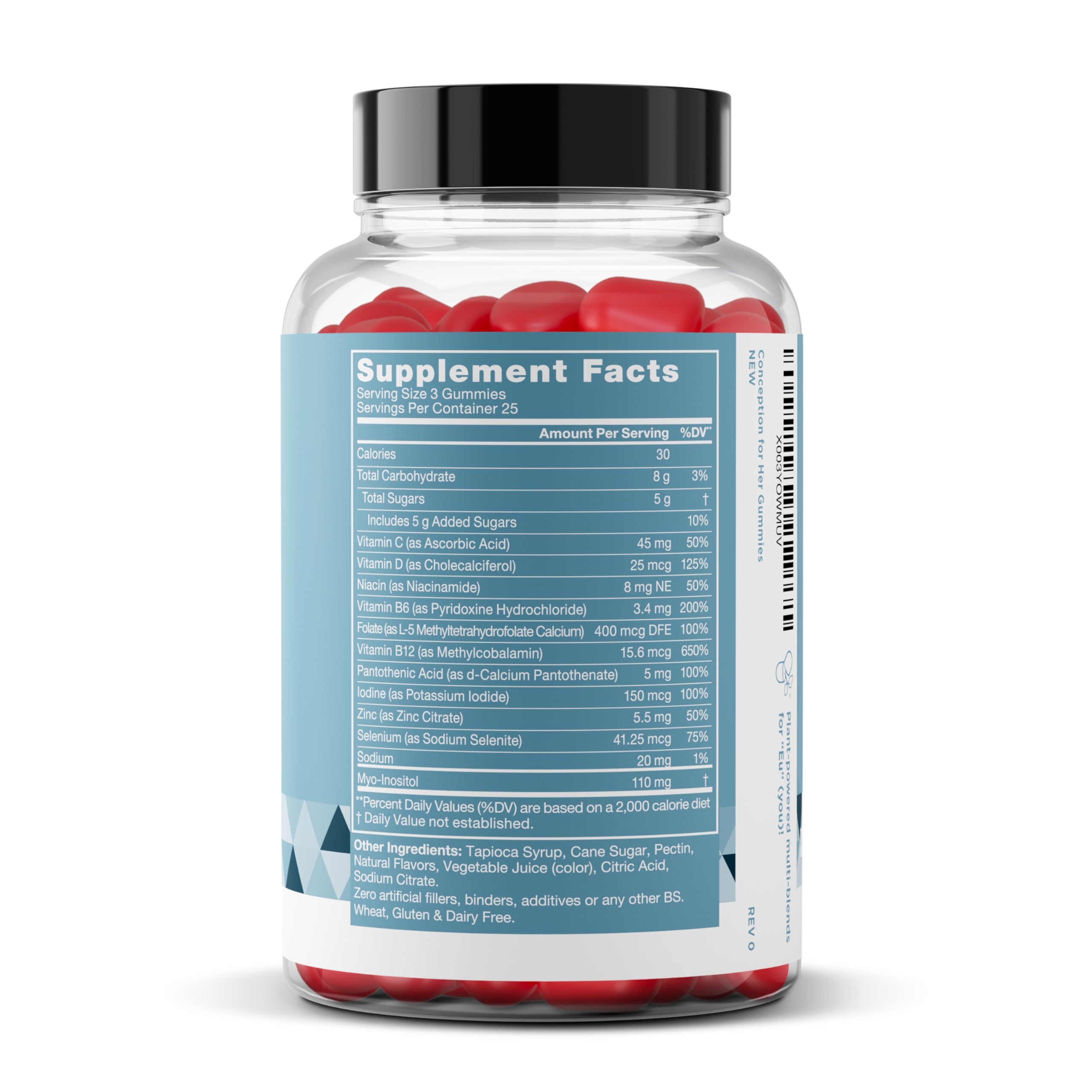 Conception for Her Fertility Gummies - Fertility Supplements for Women with Myo Inositol, Folate & more Essential Nutrients - Delicious Juicy Strawberry Hormone Balance Vitamins, 75 ct Pectin Gummies Eu NaturalAu supplements